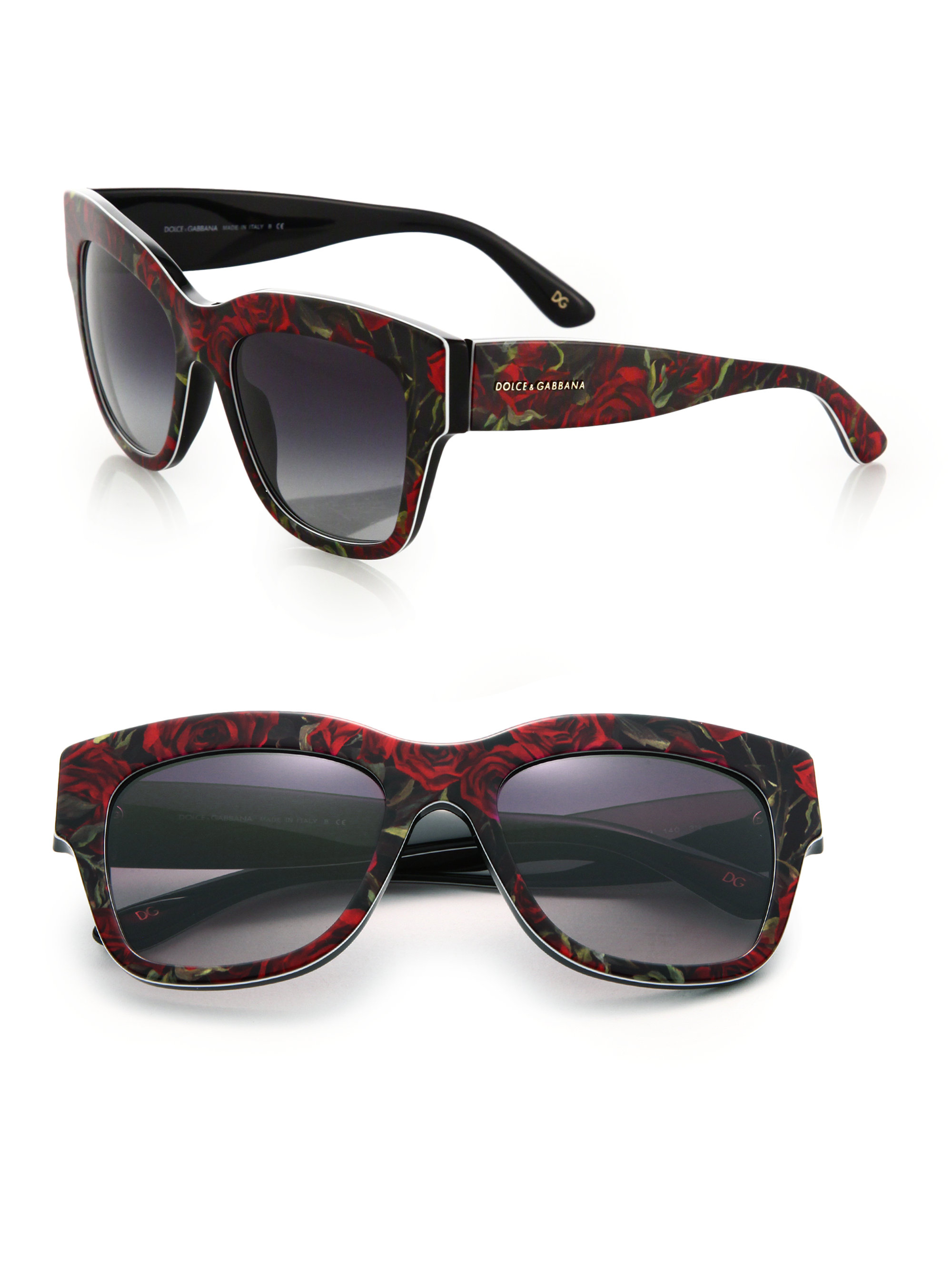 Lyst - Dolce & Gabbana Lace-print Plastic Sunglasses in Red