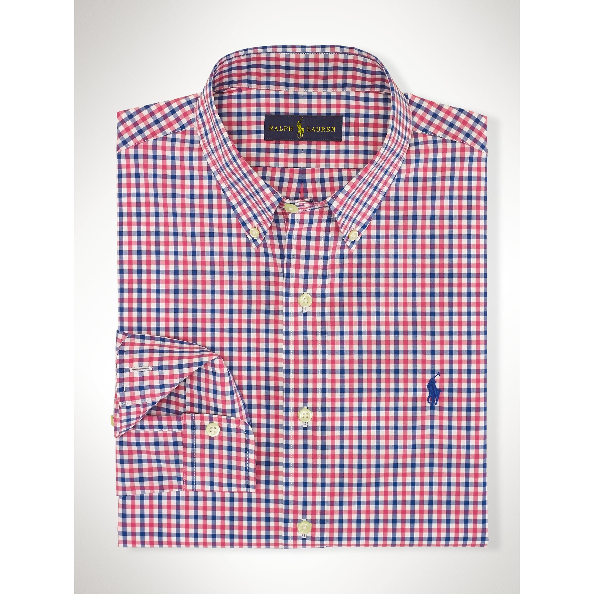 Lyst - Polo ralph lauren Shirt In Slim Fit Red Gingham Short Sleeves in ...