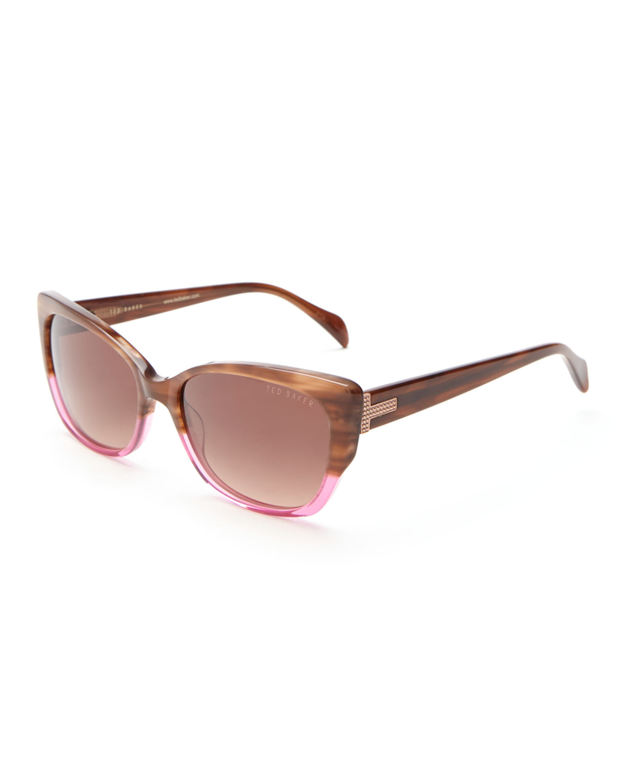 Lyst - Ted baker B577 Brown & Pink Ombrã© Cat Eye Sunglasses in Brown