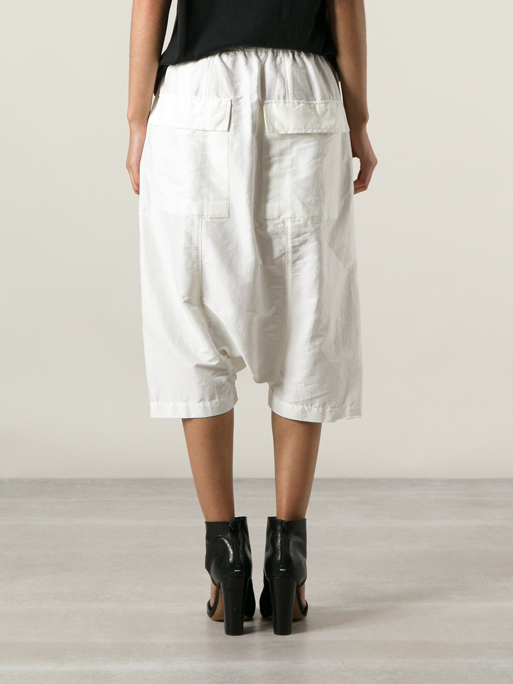Rick owens Baggy Loose Long Shorts in White | Lyst
