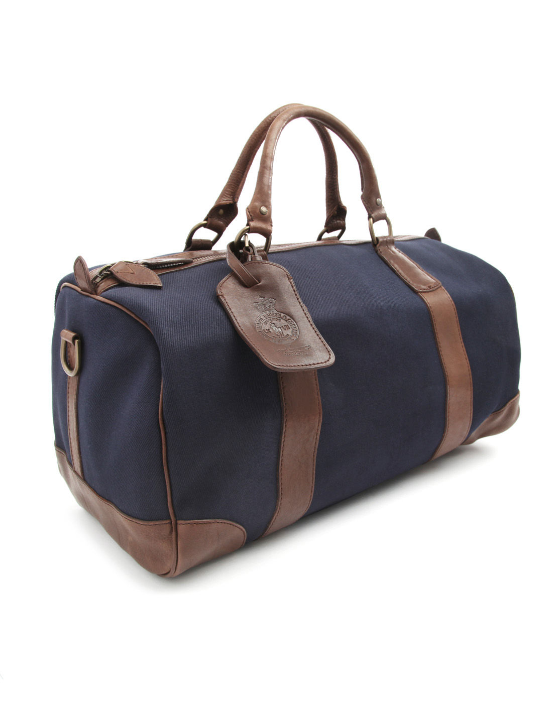 Polo ralph lauren Canvas and Leather Navy Blue Weekend Bag in Blue for