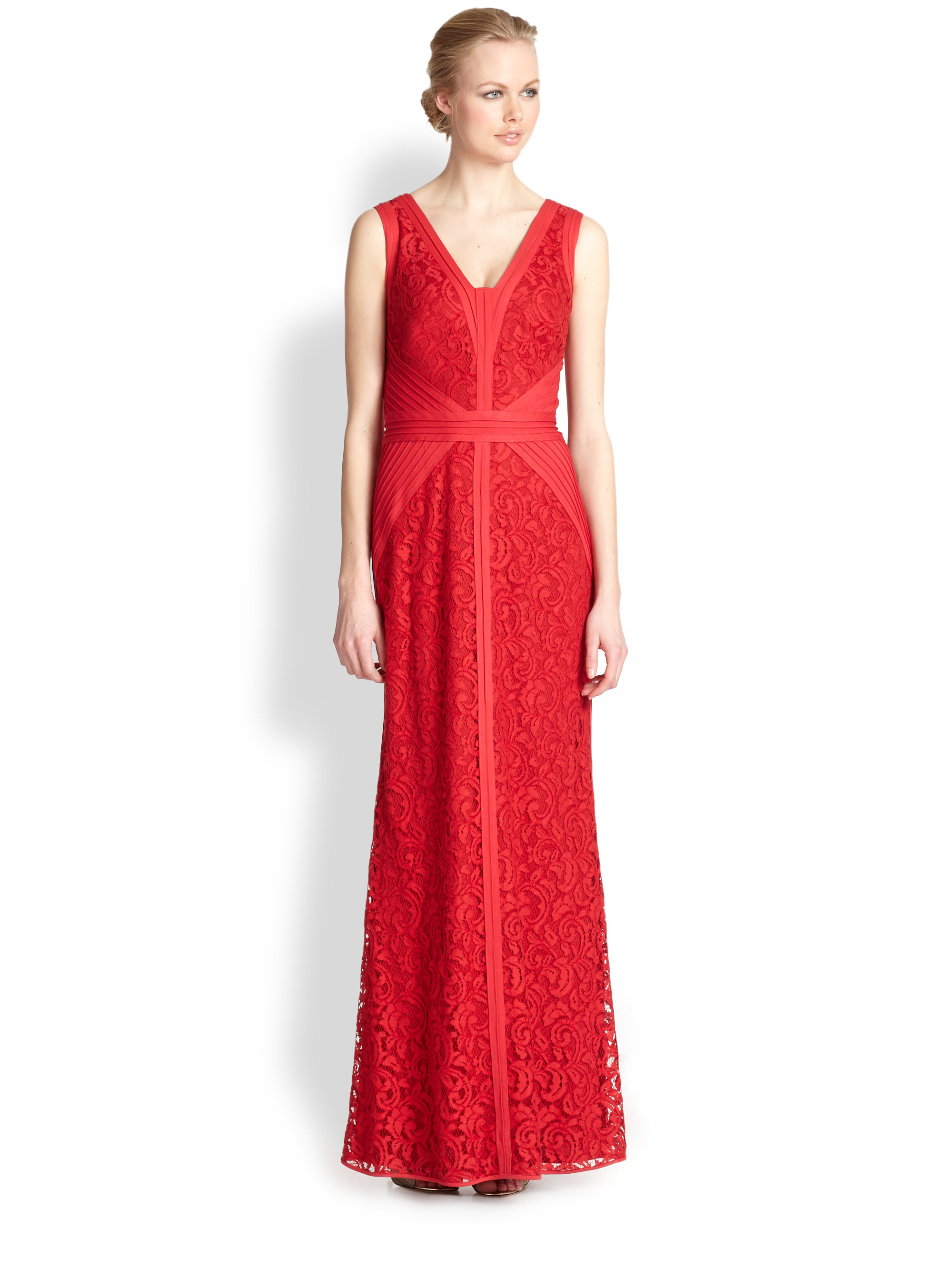 tadashi shoji red gown