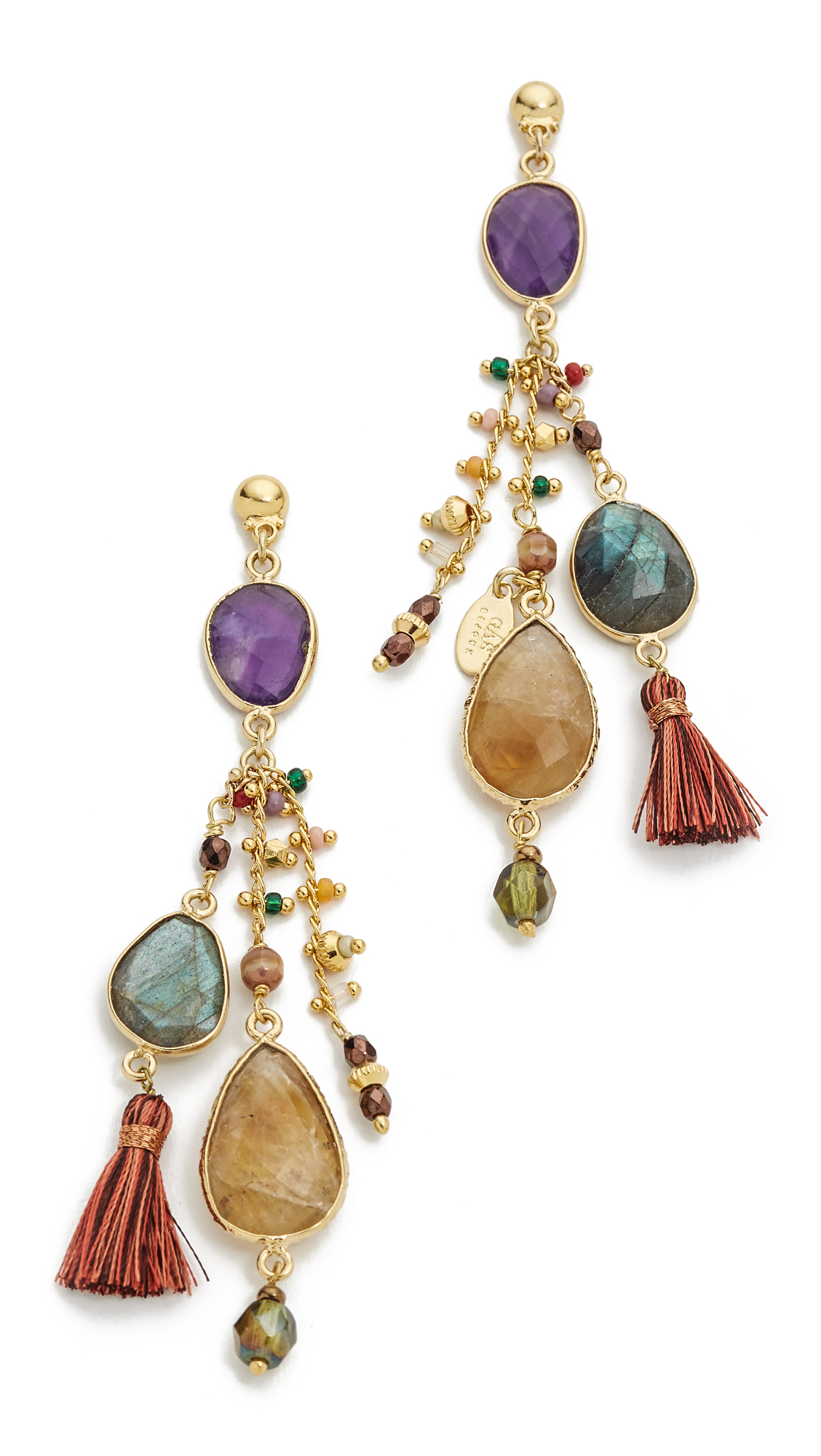 Lyst Gas Bijoux Serti Pondicherie Earrings Purple Multi In Gallery