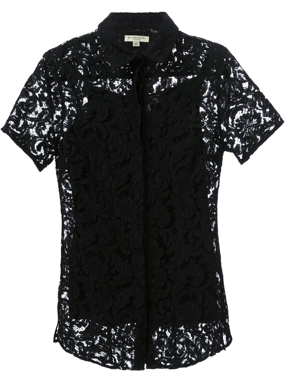 Lyst - Burberry Lace Shirt in Black