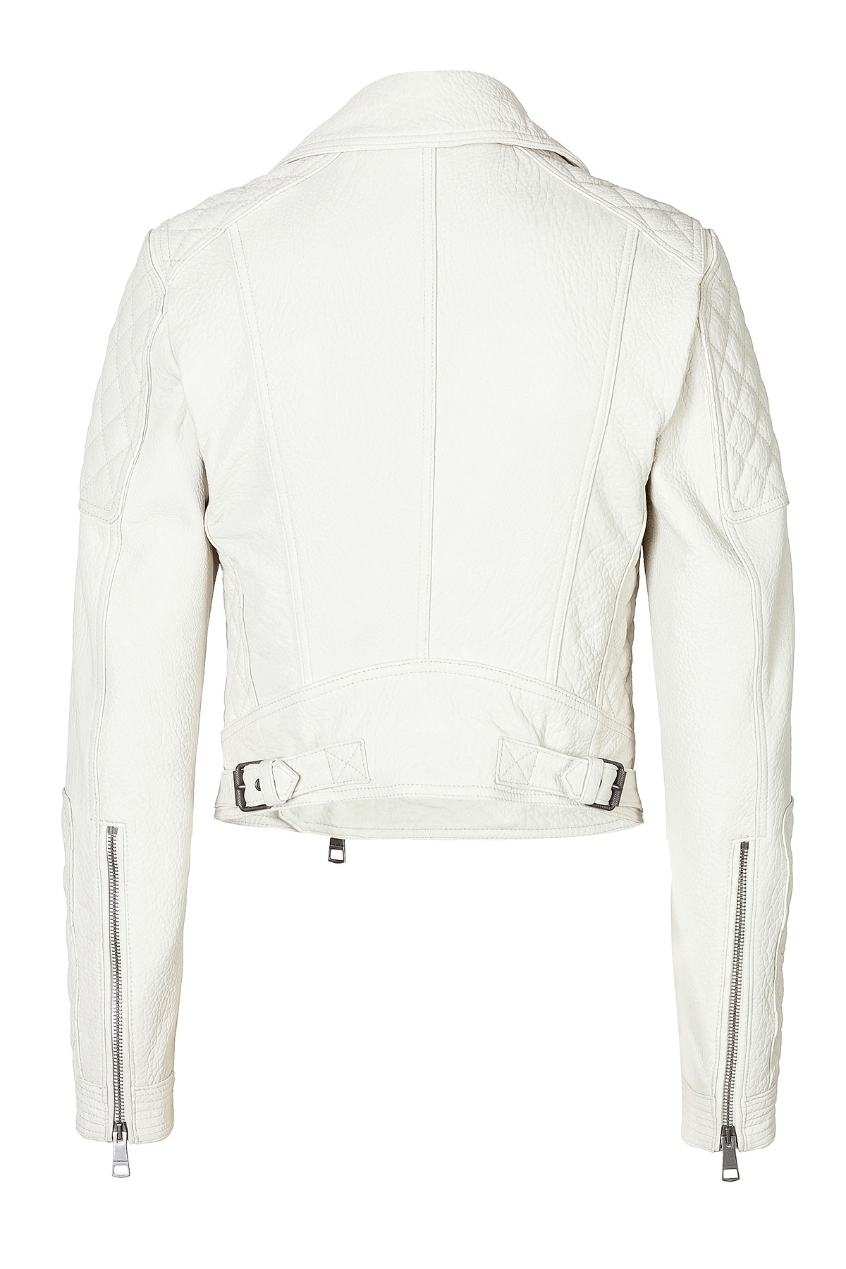 Lyst Burberry Brit Cropped Leather Motorcycle Jacket In White Gallery Previously Sold At Stylebop Com Women S Cropped Leather Jackets