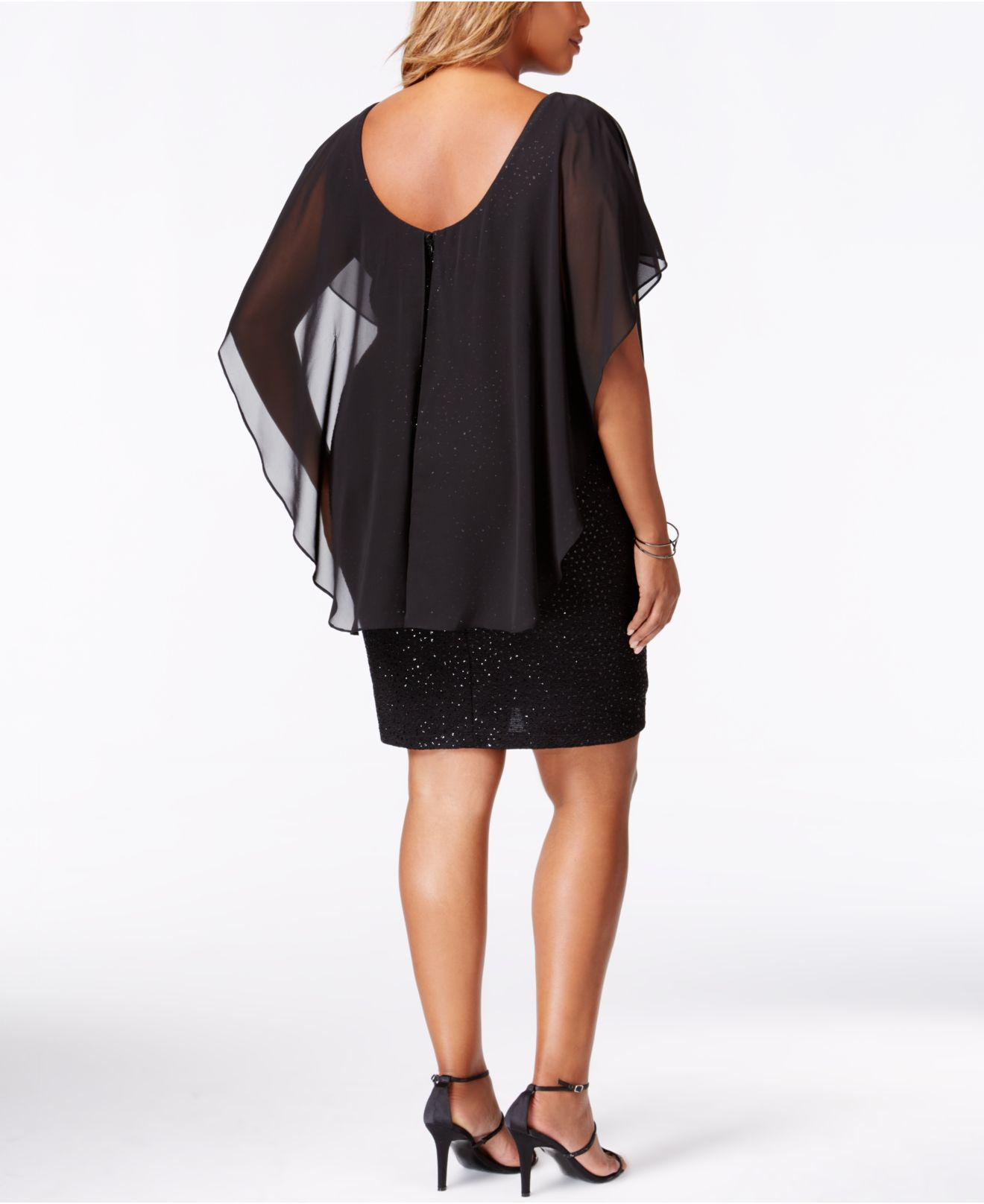 black chiffon overlay top