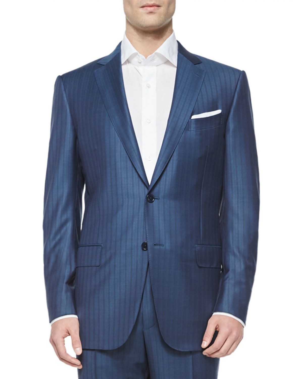 Lyst - Ermenegildo Zegna Trofeo Wool Tonal-stripe Suit in Blue for Men