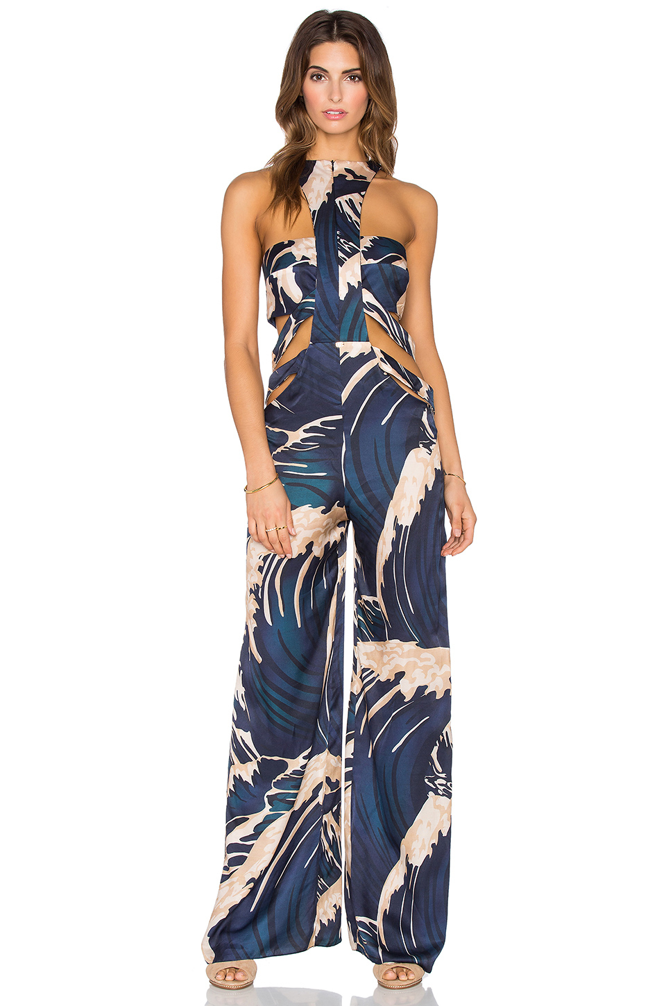 Lyst Adriana Degreas Rider Print Jumpsut In Blue Gallery