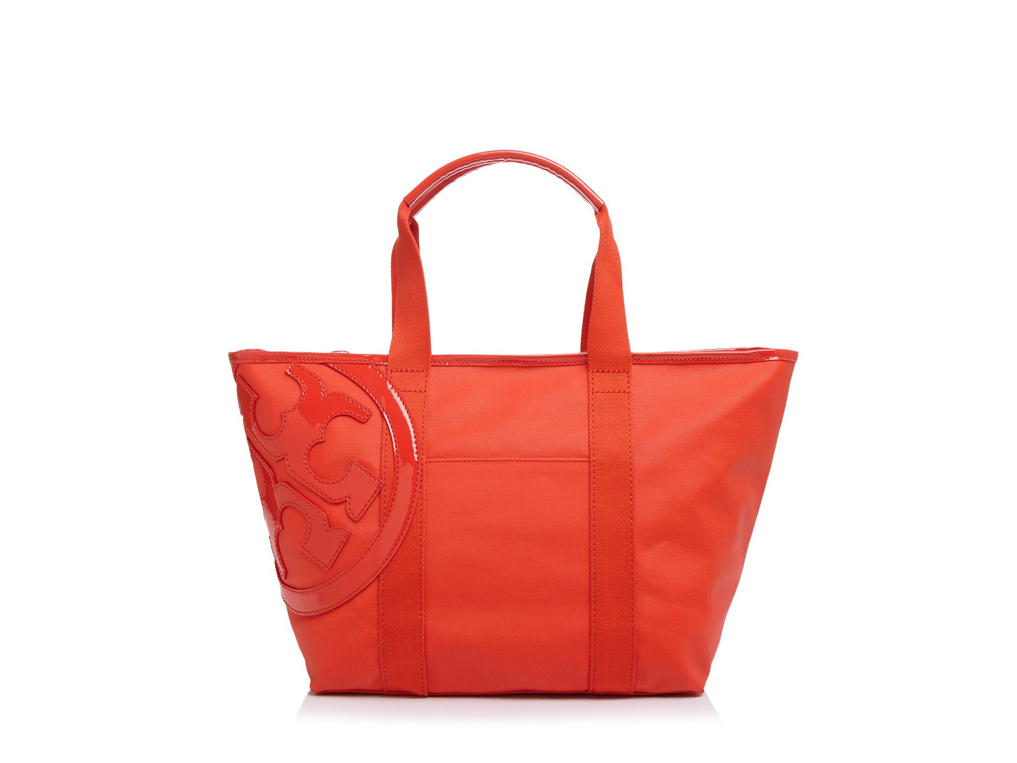 Tory Burch Small Beach Canvas Tote In Red Lyst Gallery