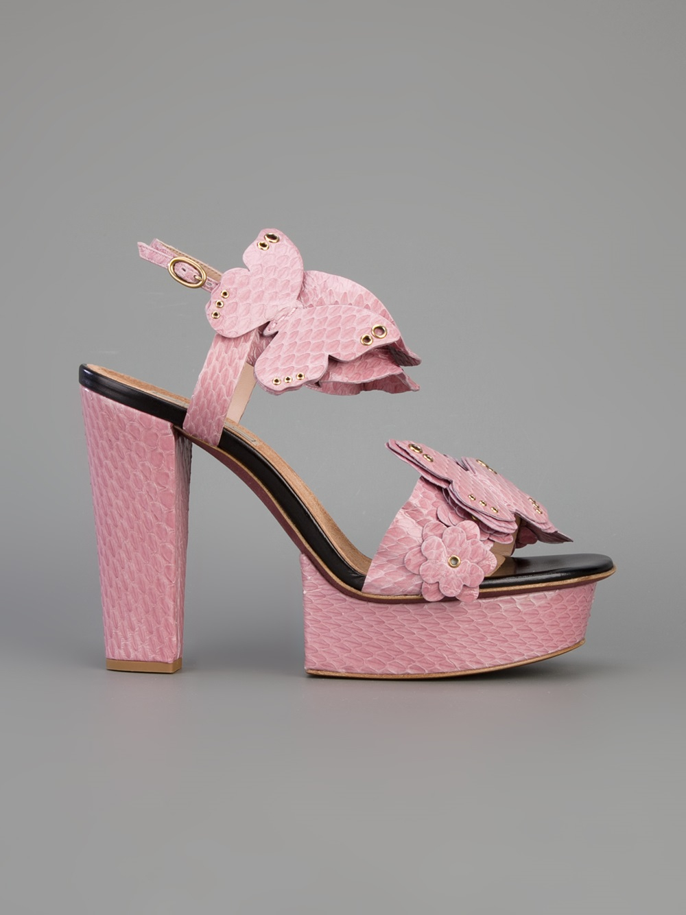 Nina ricci Butterfly Platform Heeled Sandal in Pink | Lyst