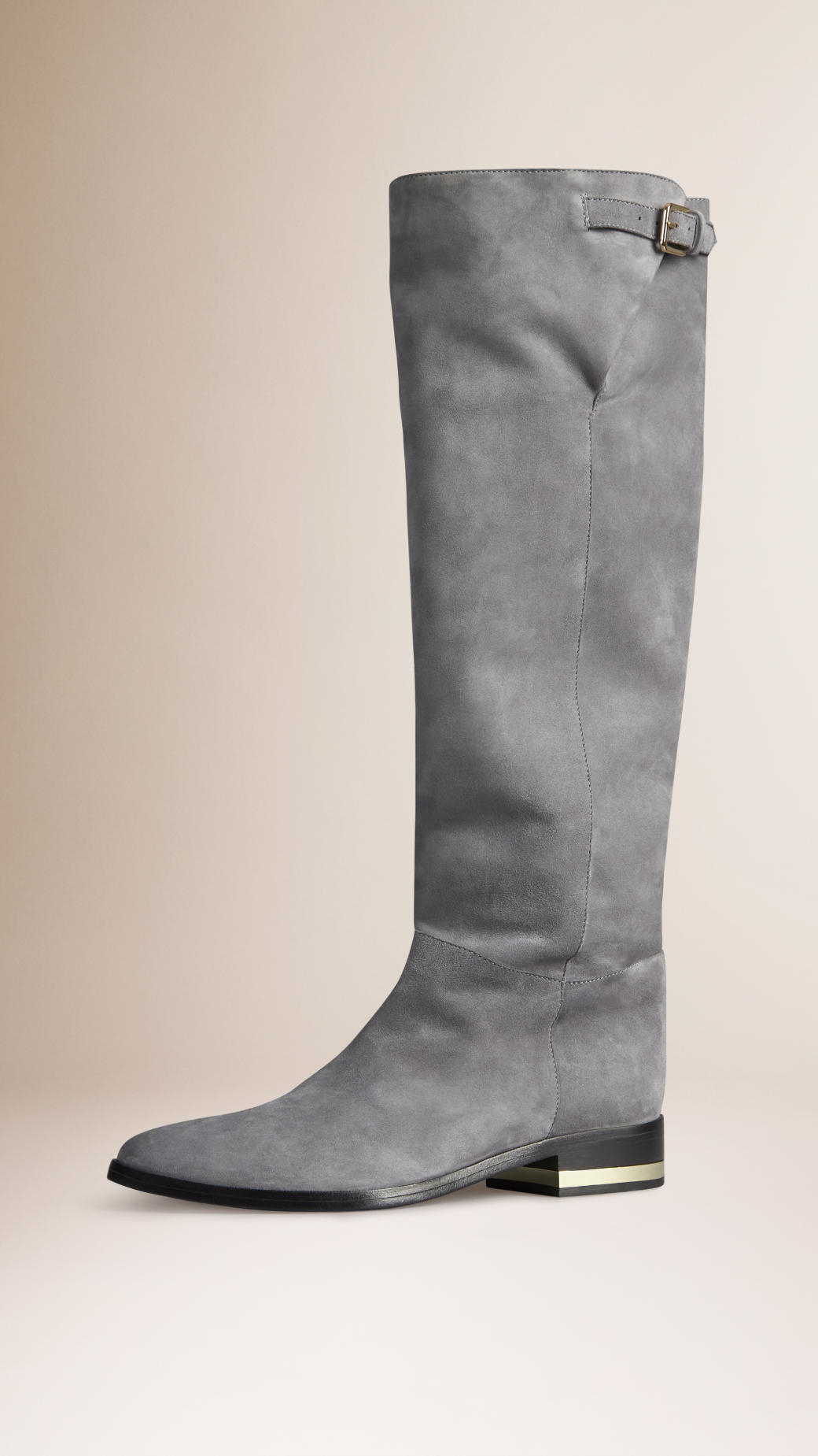 Lyst - Burberry Over-the-knee Suede Riding Boots in Gray
