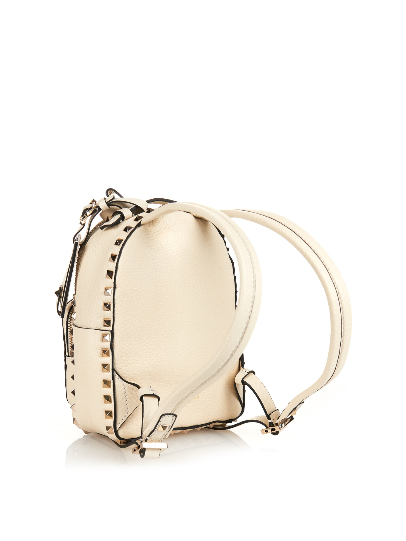Valentino Rockstud Leather Mini Backpack in White | Lyst