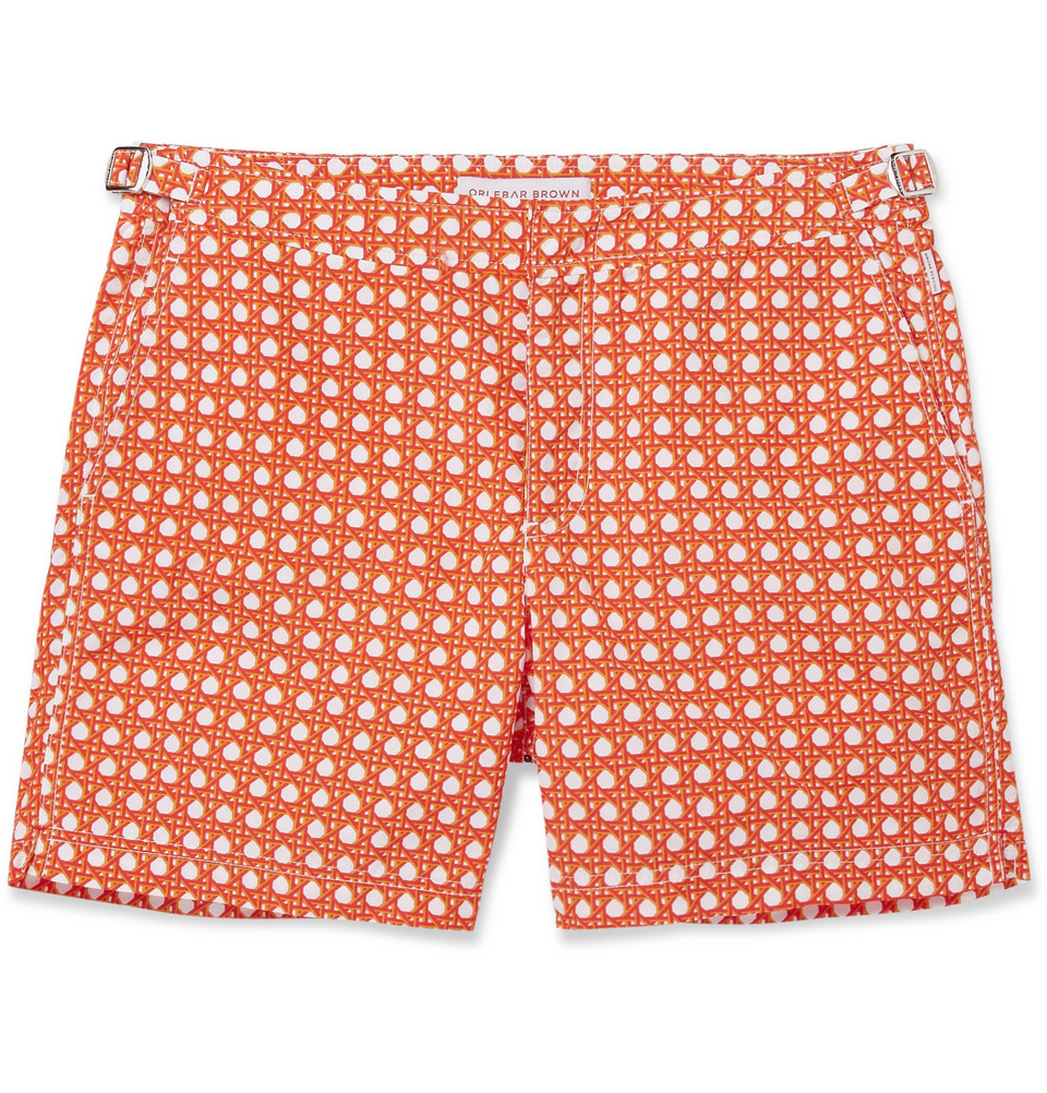Lyst - Orlebar Brown Bulldog Midlength Printed Swim Shorts in Orange ...