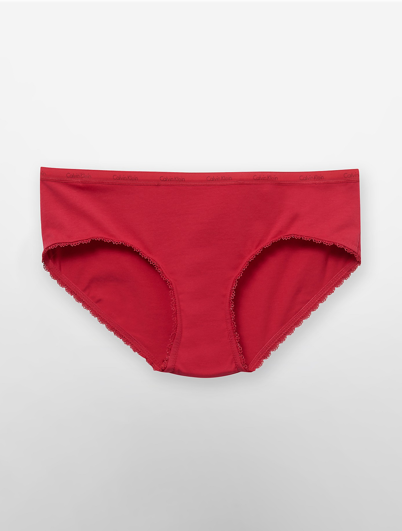 Calvin Klein Underwear Cotton Logo With Lace Hipster In Red Lyst 1824