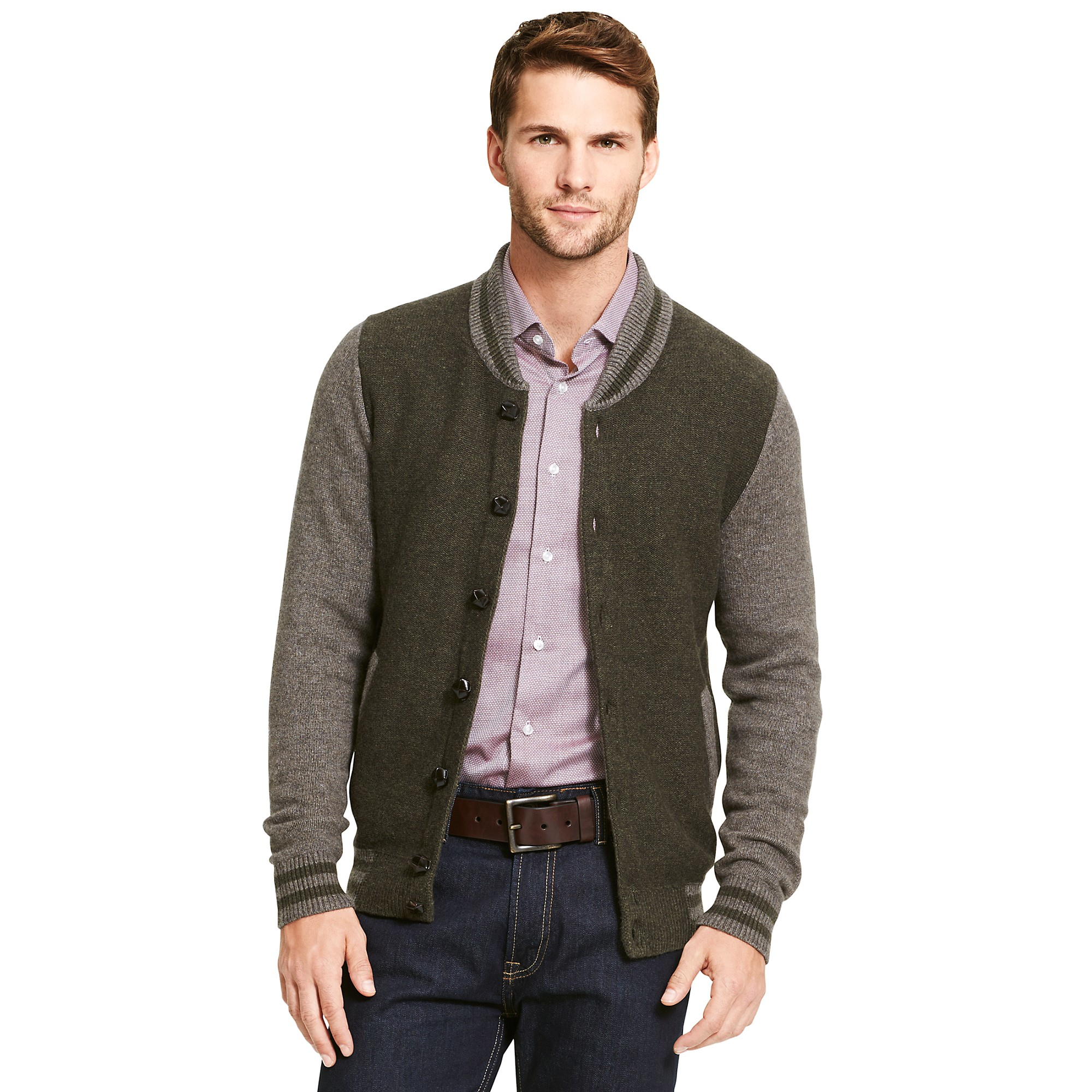 Tommy Hilfiger Modern Varsity Sweater Jacket in Gray for Men (GREY ...