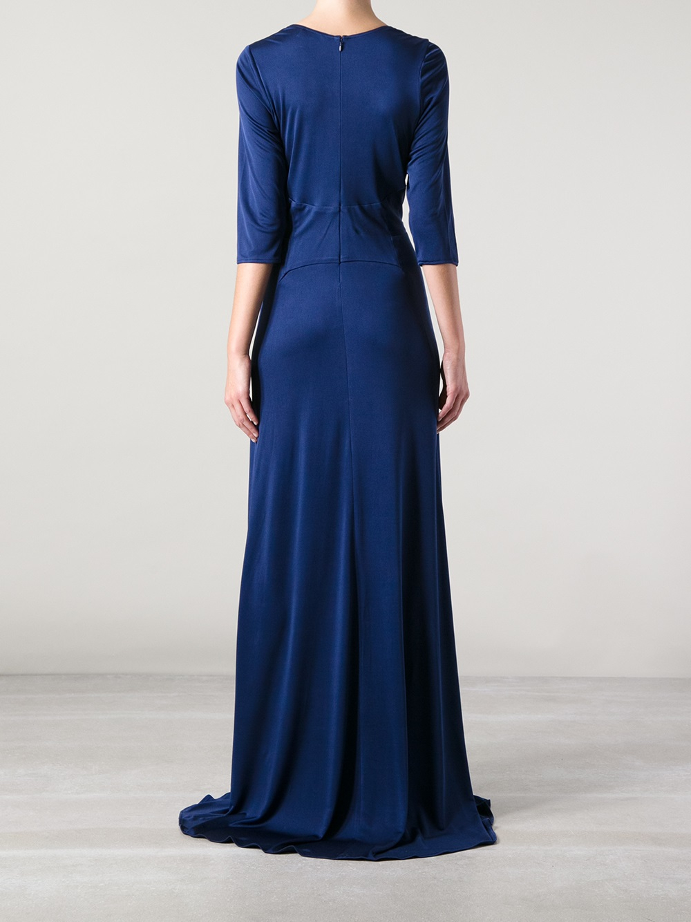 Issa Long Ruched Gown in Blue | Lyst