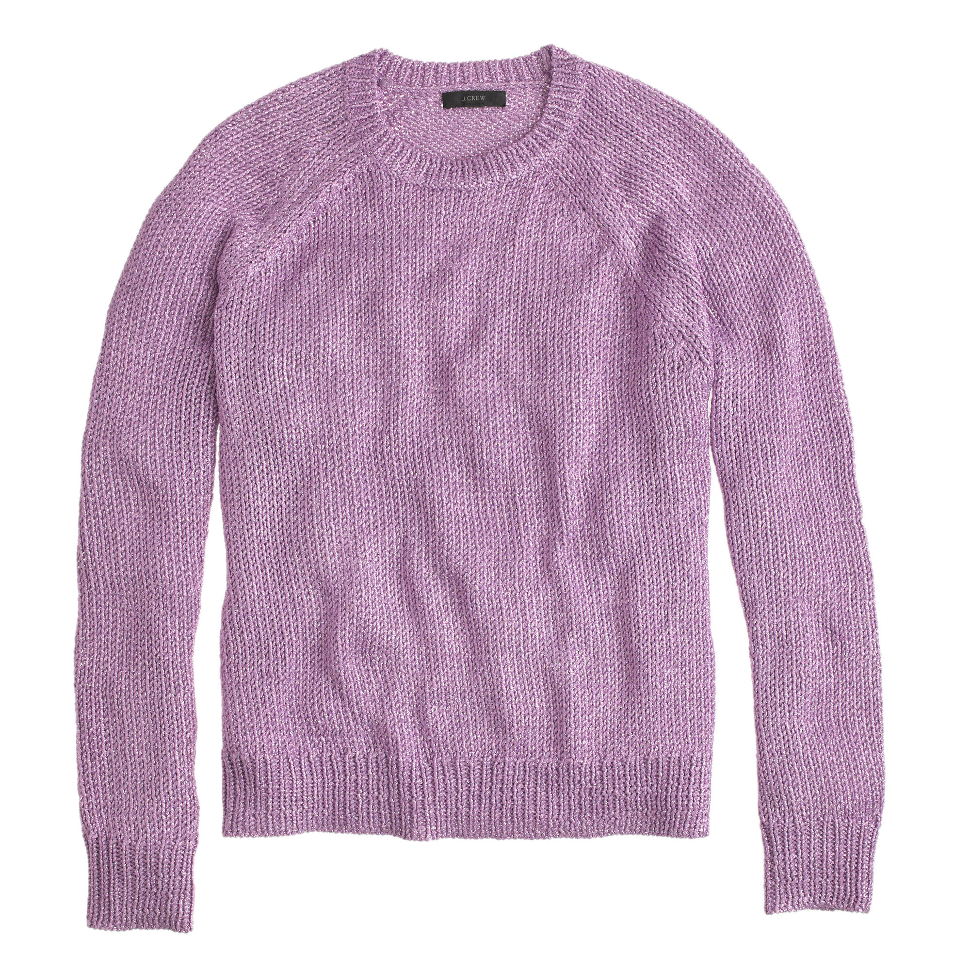 J.crew Metallic Side-slit Sweater in Purple | Lyst