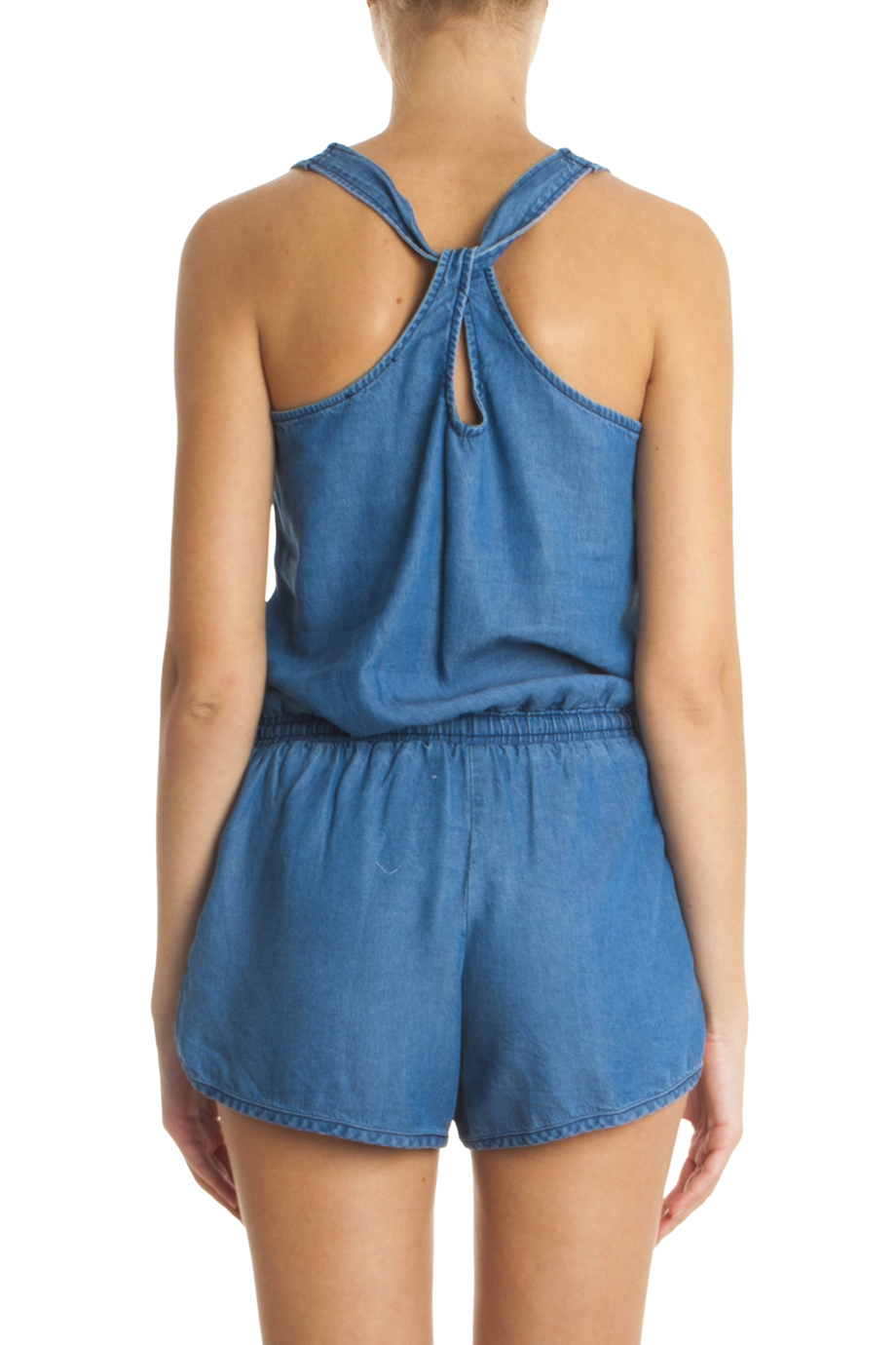 Splendid Chambray Romper in Blue Lyst