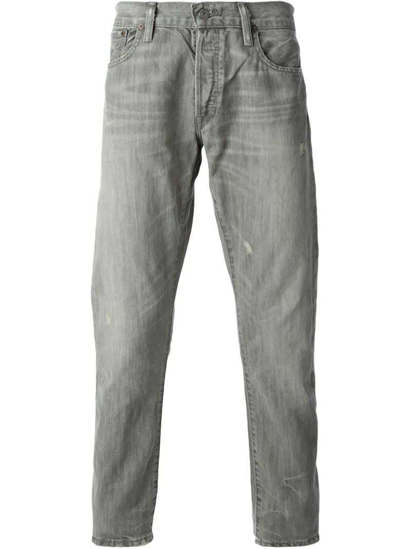 Lyst - Polo Ralph Lauren Distressed Straight Fit Jeans in Gray for Men