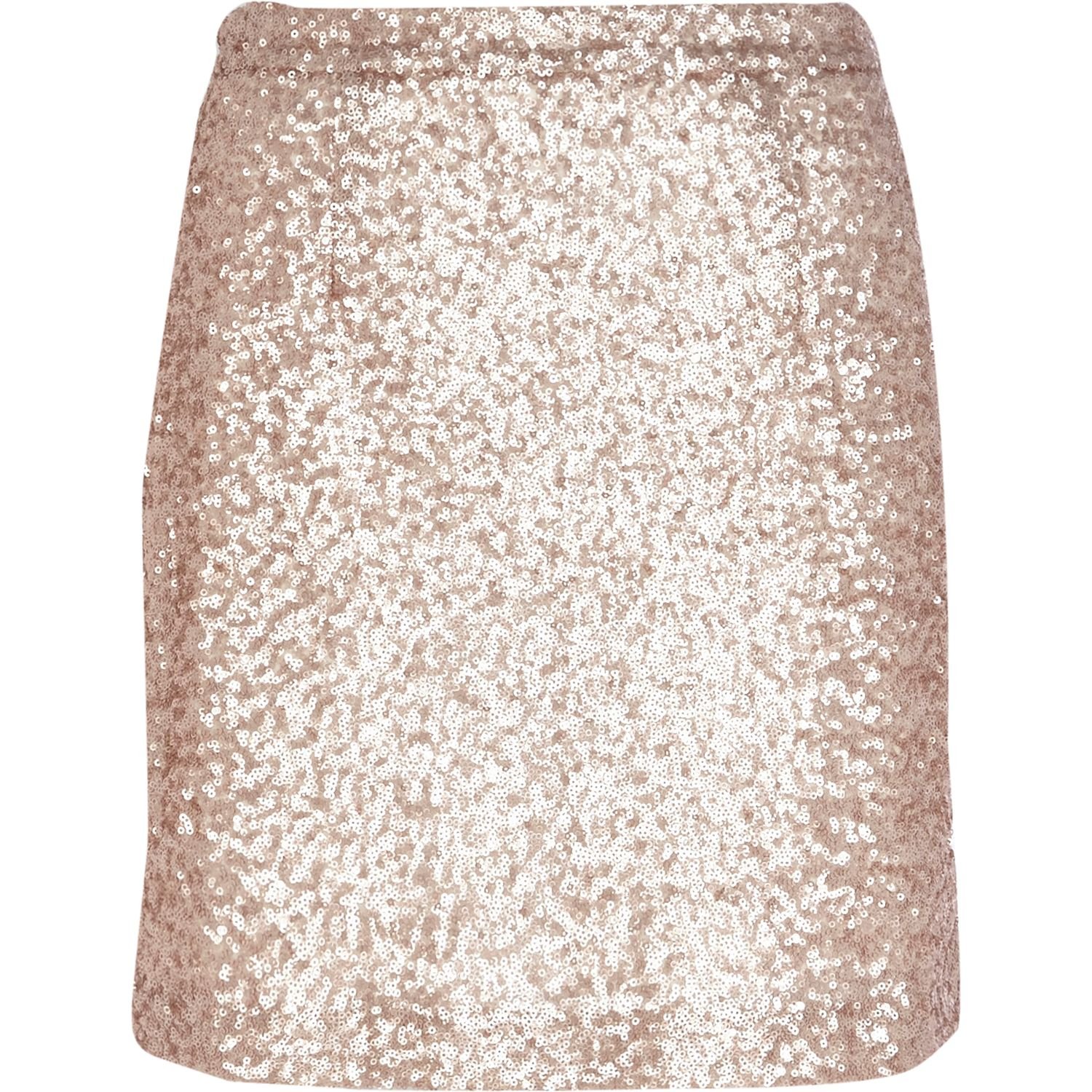 River island Gold Sequin Mini Skirt in Gold | Lyst