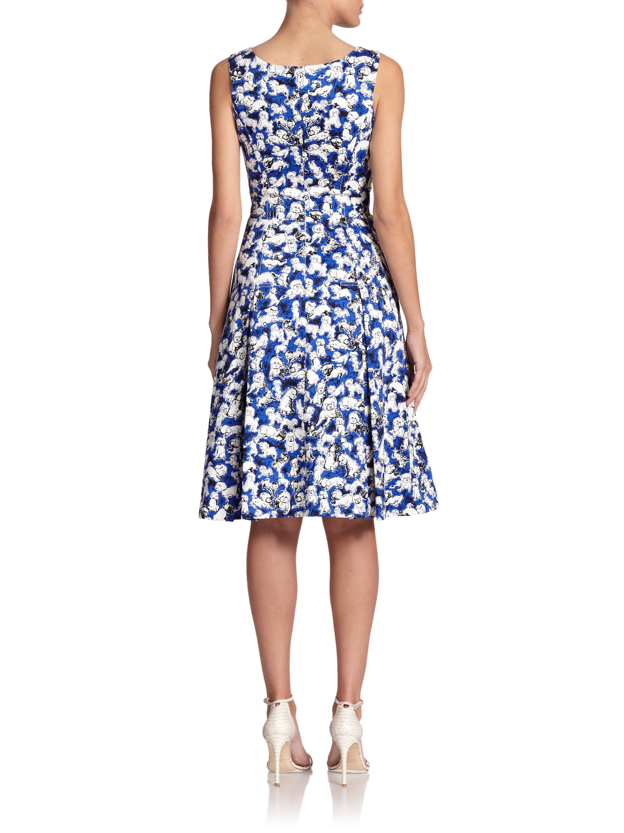 Lyst - Carolina Herrera Gaspar-print A-line Dress in Blue