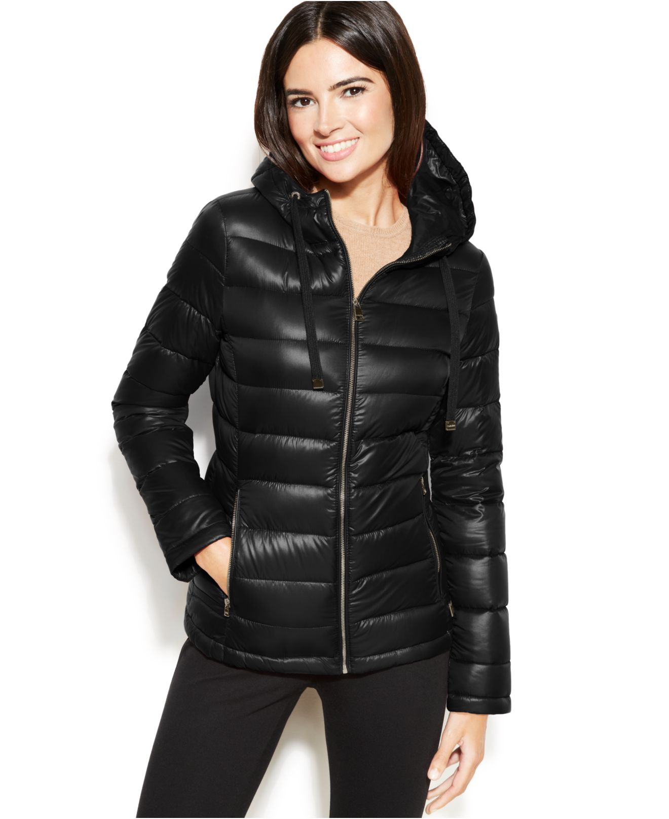 Calvin klein Petite Hooded Quilted Packable Down Puffer Coat in ...