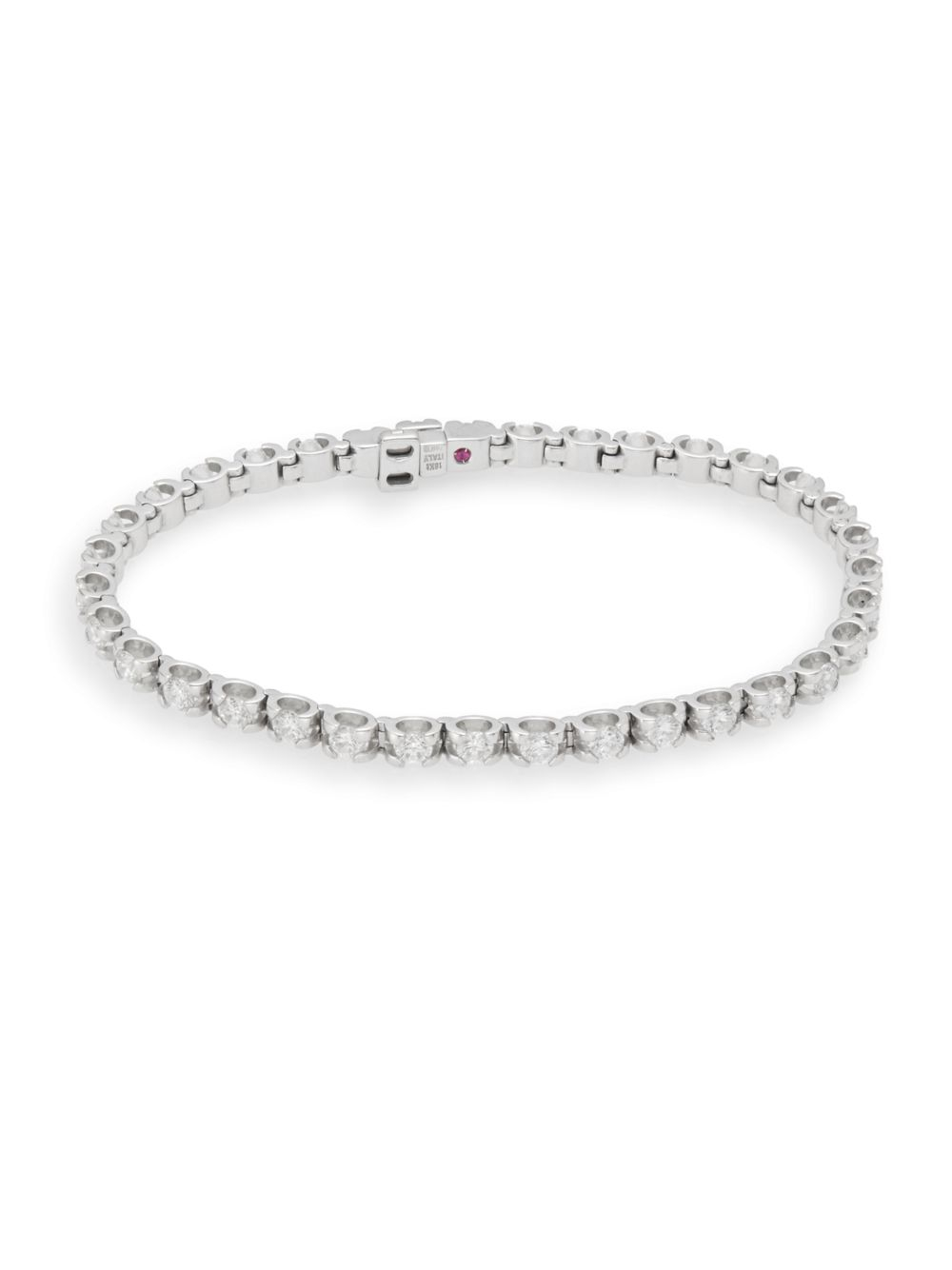 Lyst Roberto Coin 3 5 Tcw Diamond And 18k White Gold Tennis Bracelet In