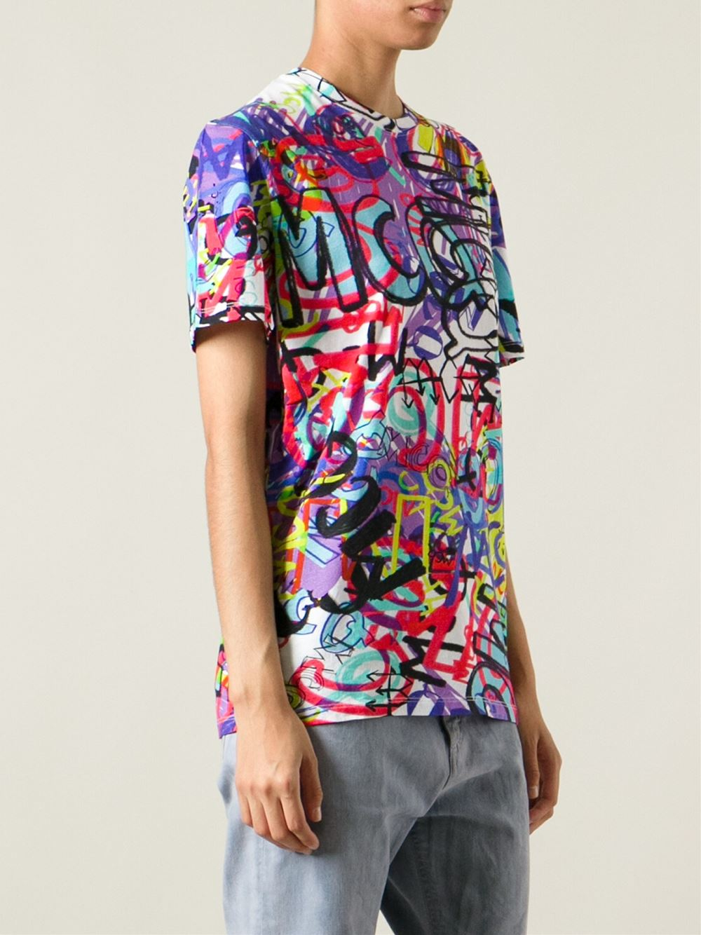 McQ Graffiti Print T-Shirt - Lyst