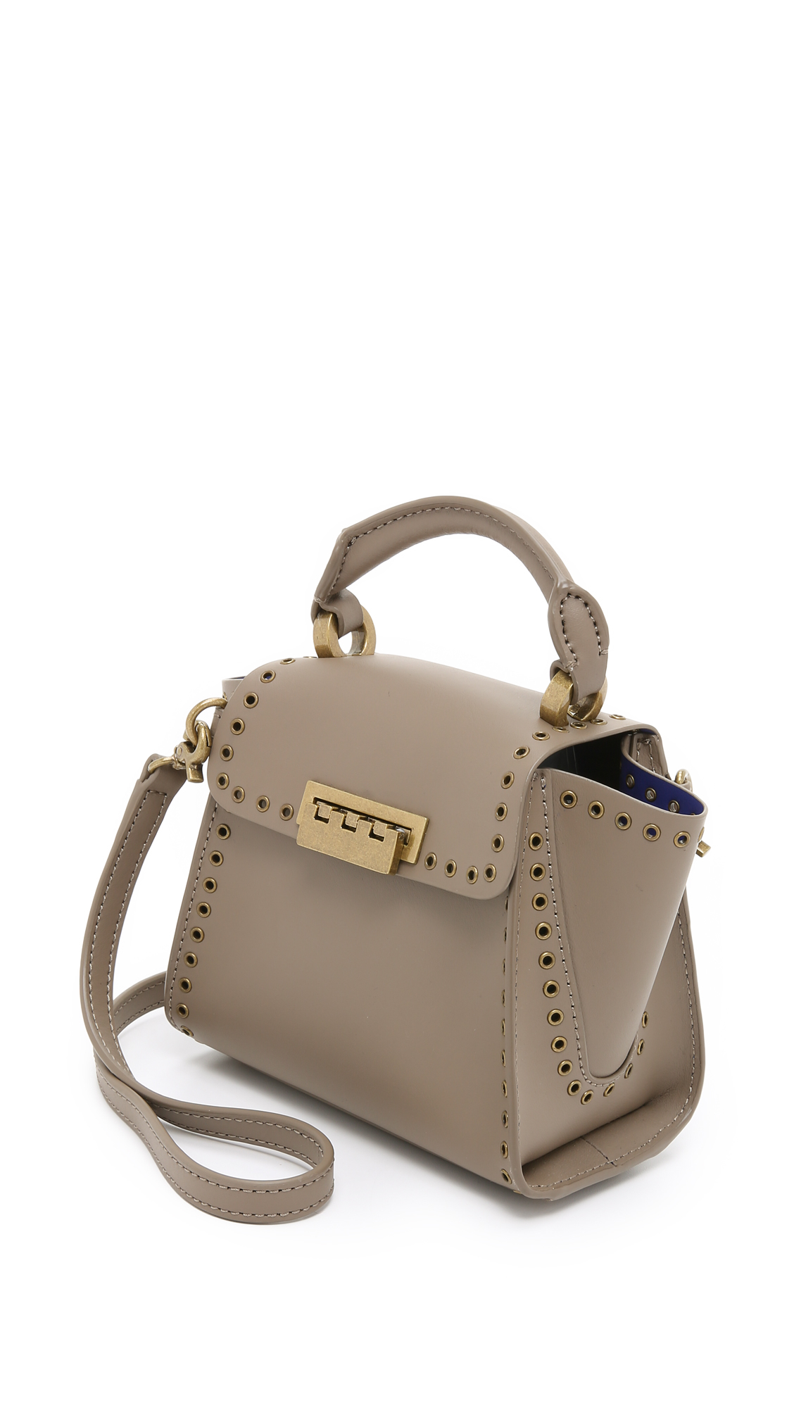 Lyst Zac Posen Eartha Top Handle Mini Cross Body Bag Mink In Gallery