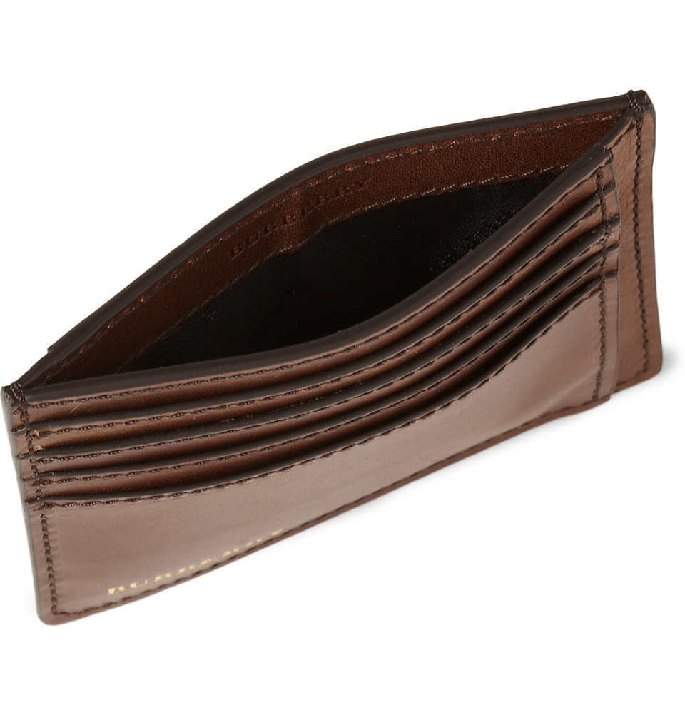 Burberry Leather Card Holder in Brown for Men Lyst