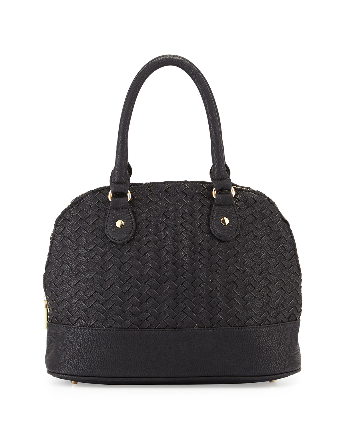 Lyst - Neiman Marcus Woven Dome Satchel Bag in Black