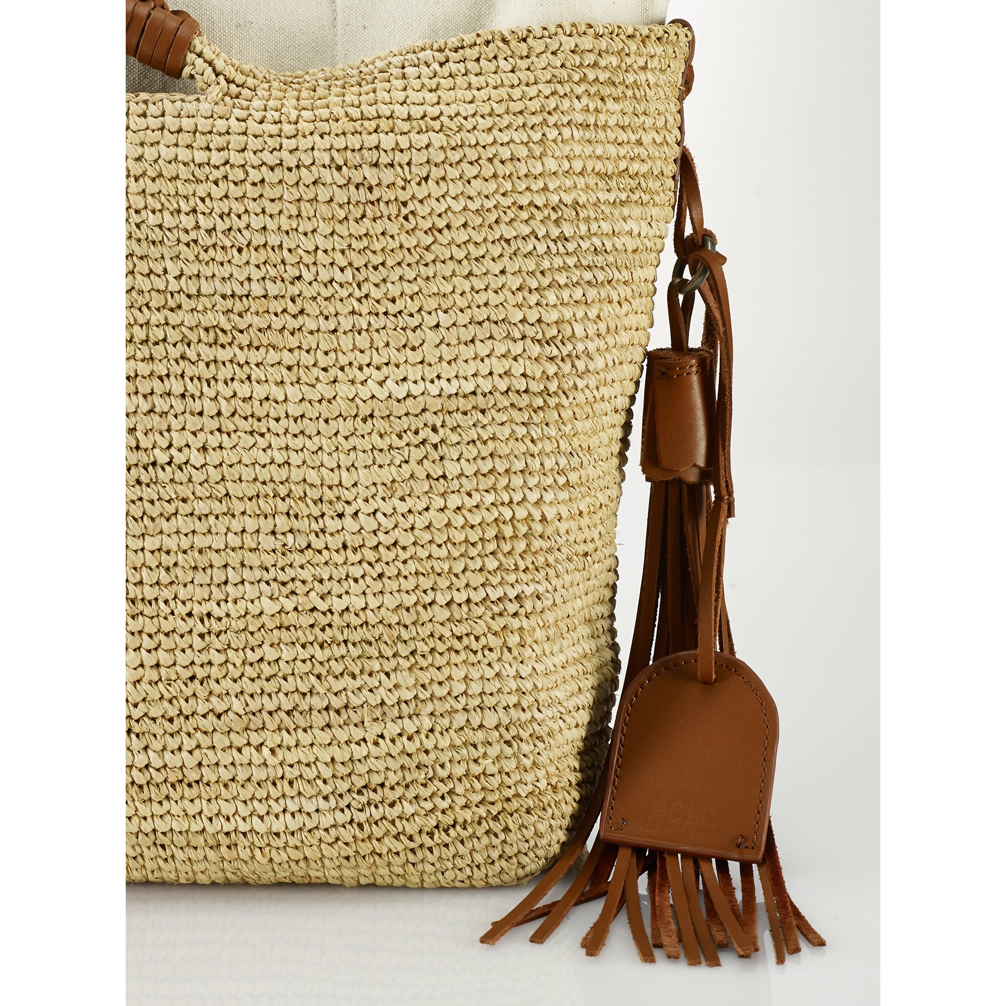 woven raffia tote