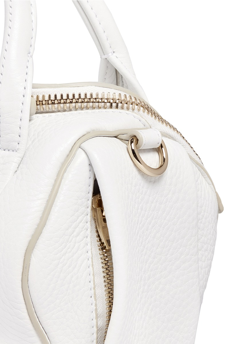 Alexander Wang &#39;mini Rockie&#39; Pebbled Leather Duffle Bag in White - Lyst