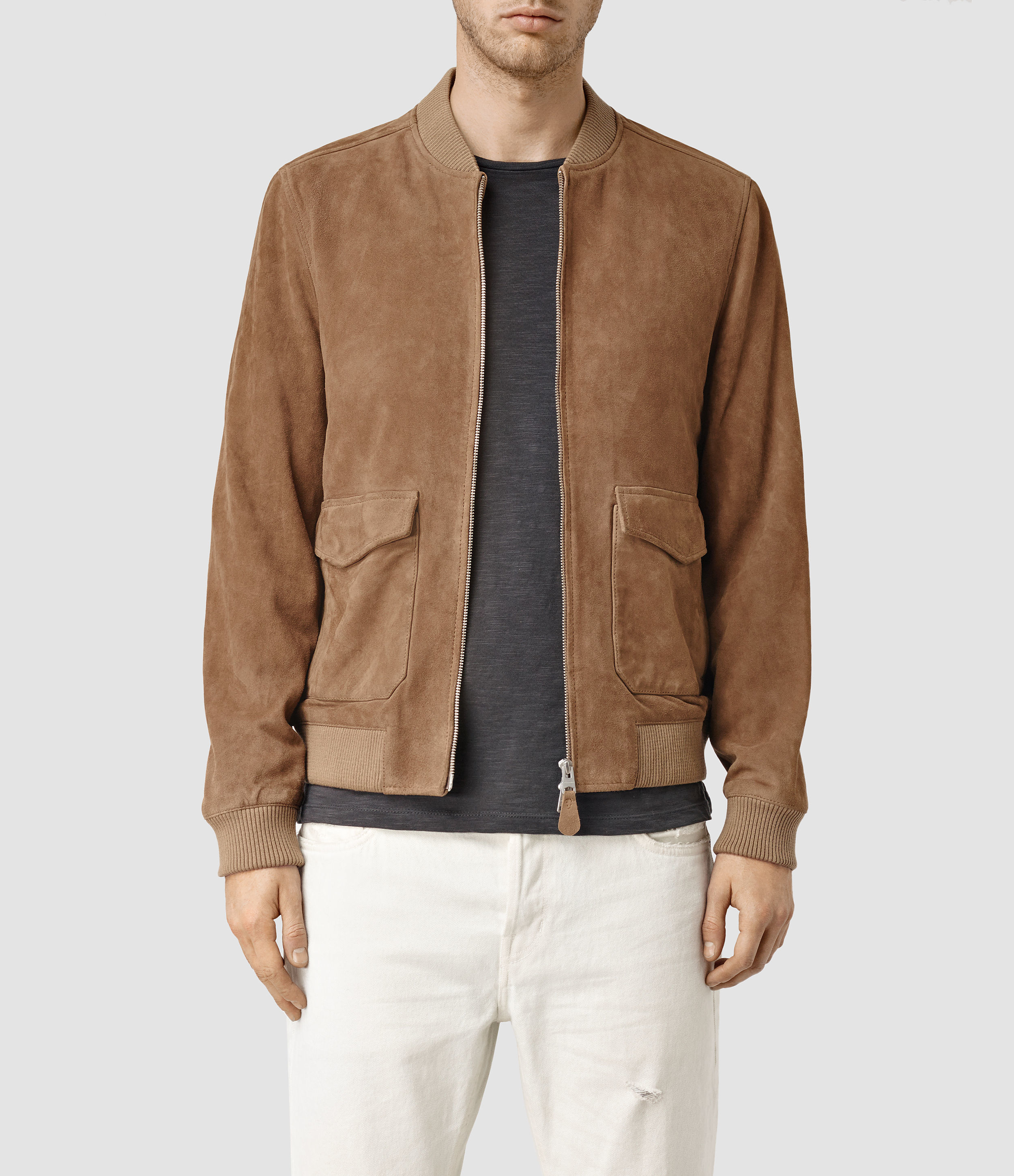 Lyst - Allsaints Bloomington Leather Bomber Jacket Usa Usa in Brown for Men