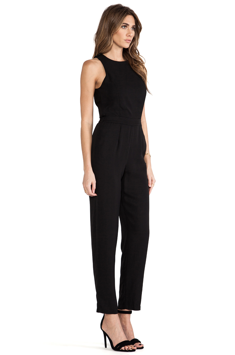 Lyst - Line & Dot Halter Jumpsuit in Black