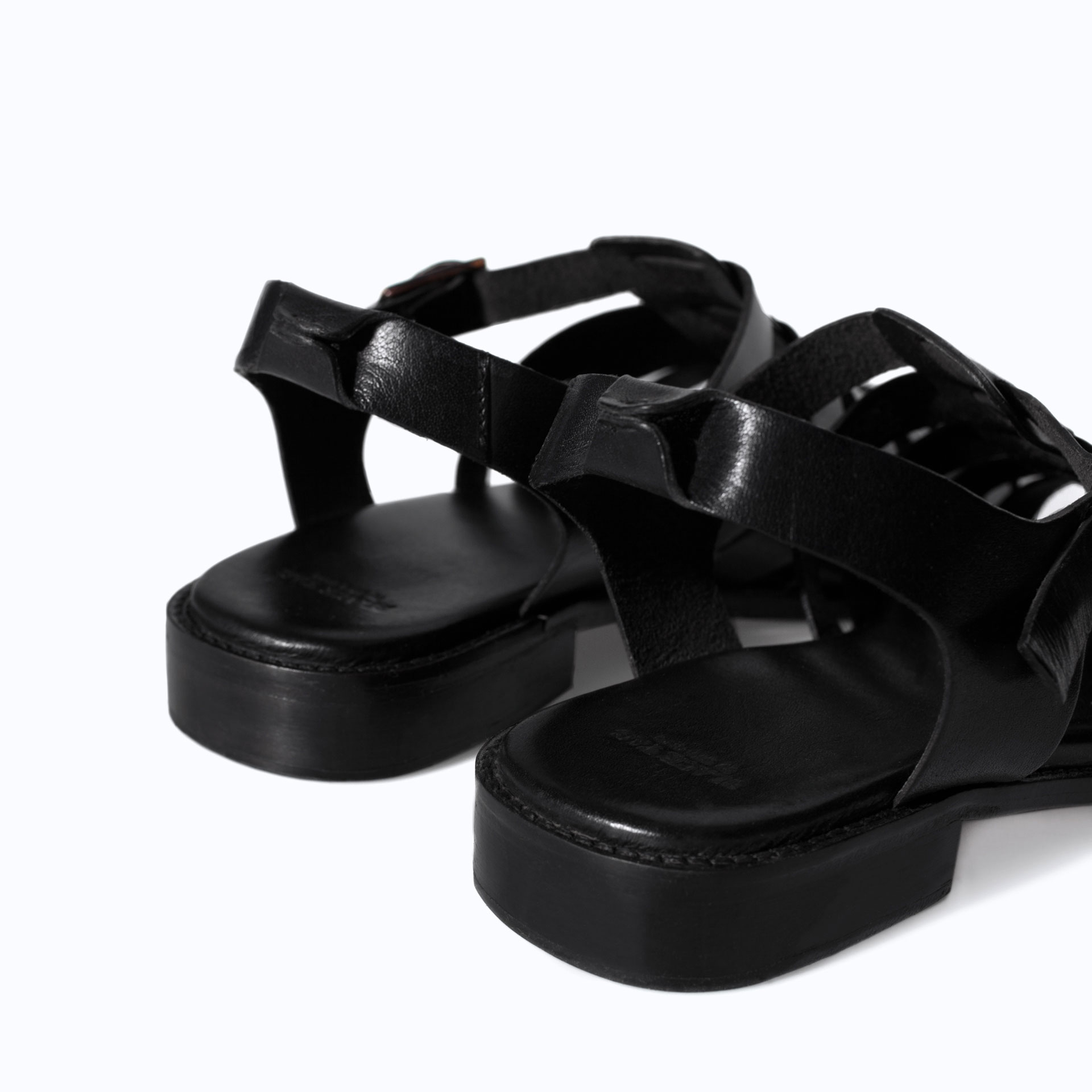 zara leather sandals