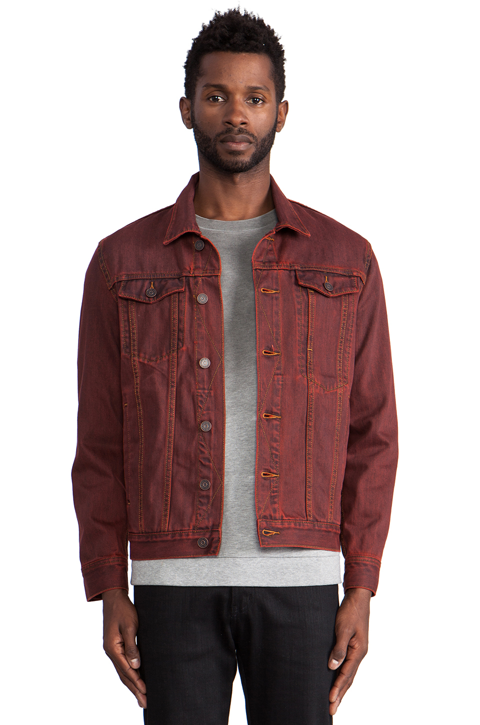 Lyst - Marc By Marc Jacobs Overdyed Denim Jacket in Burgundy in Red for Men