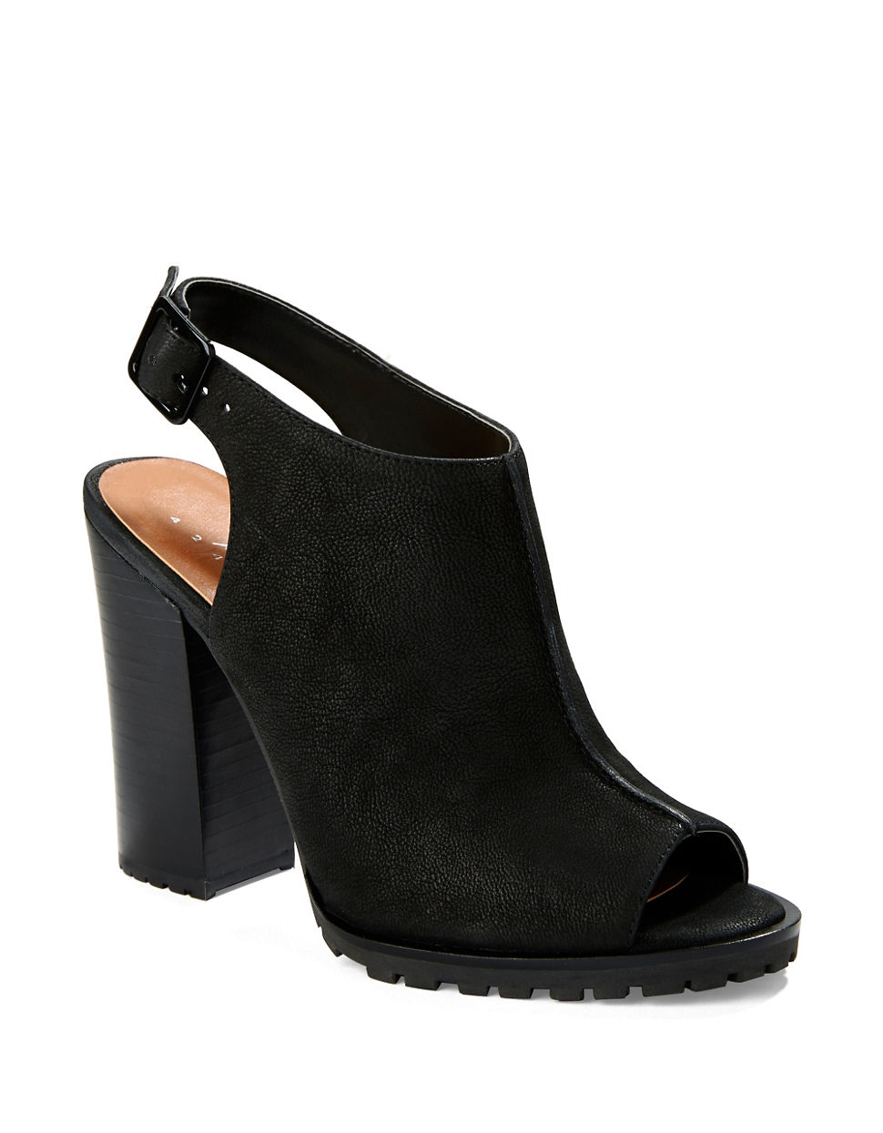 424 fifth Deanna Leather Slingback Open Toe Mules in Black | Lyst