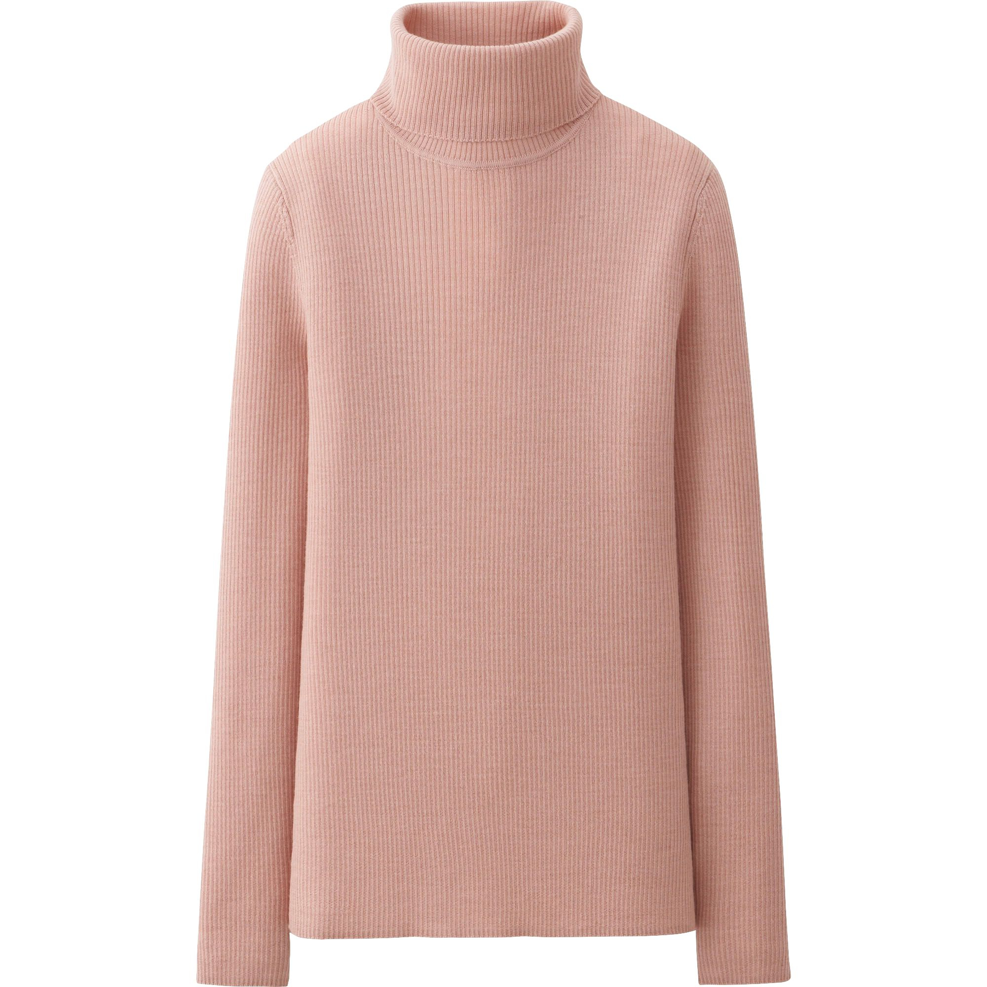 Uniqlo Extra Fine Merino Rib Polo Neck Sweater in Pink for ...