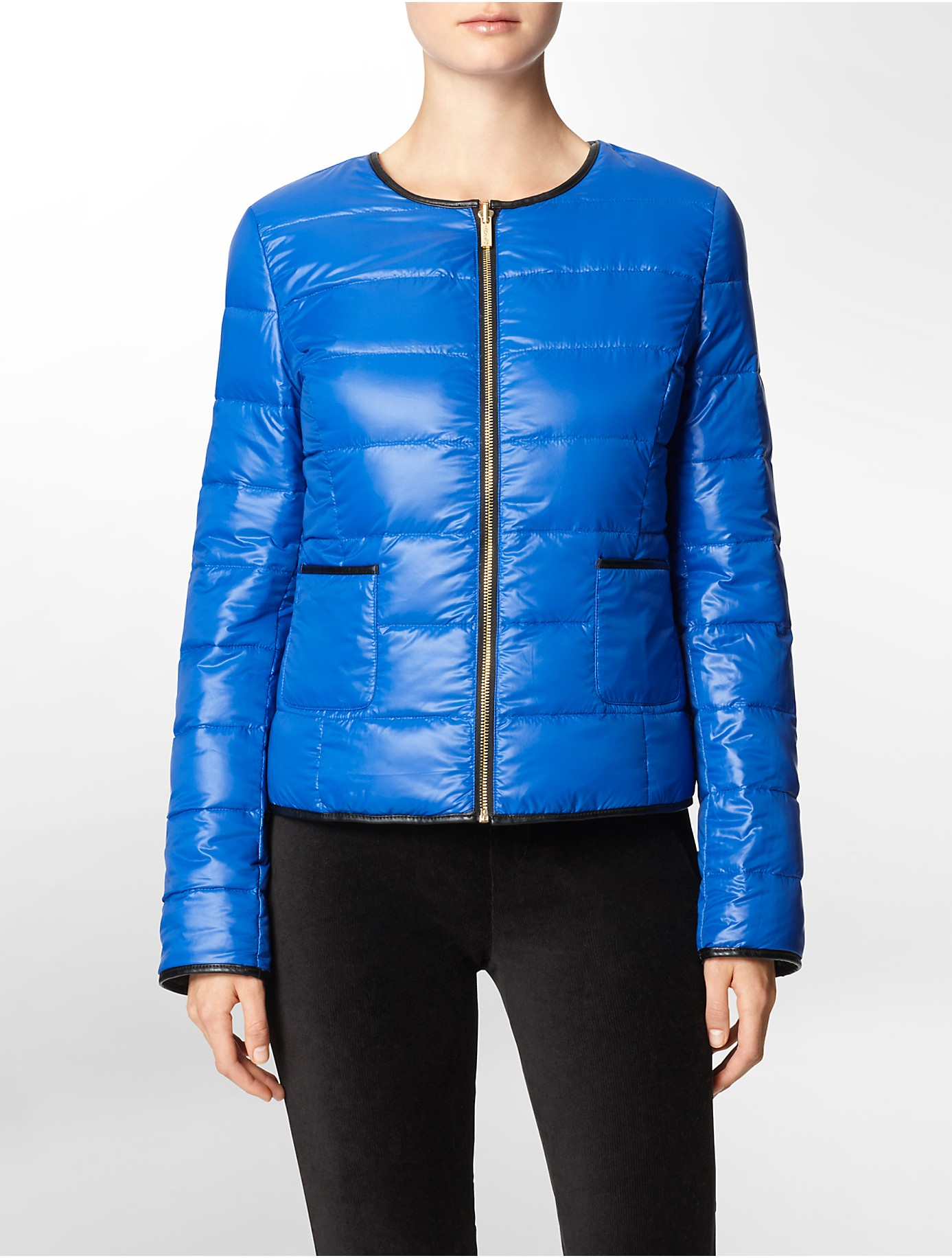 Calvin klein White Label Reversible Puffer Jacket in Blue | Lyst