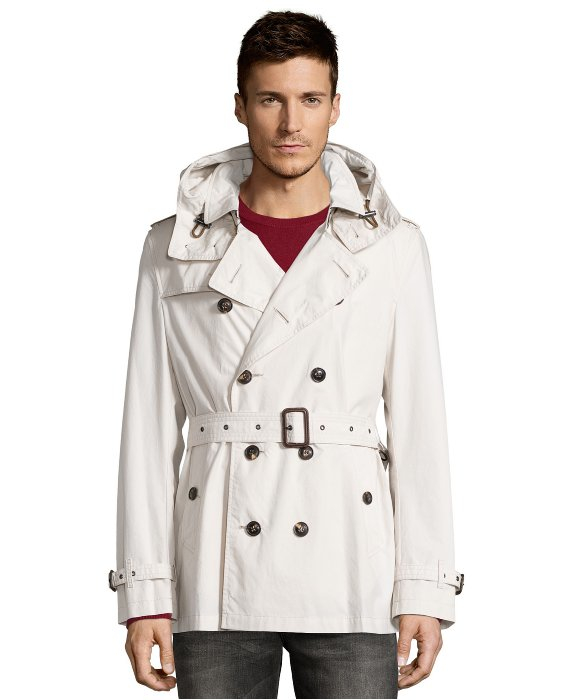 Lyst - Burberry Pale Stone Cotton Twill 'kensington' Double Breasted ...