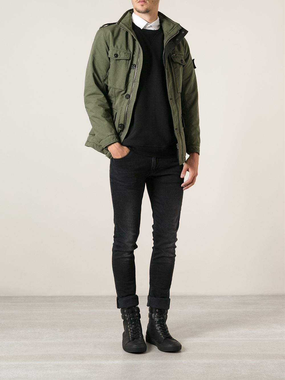 Stone Island Military Jacket in Green for Men - Lyst