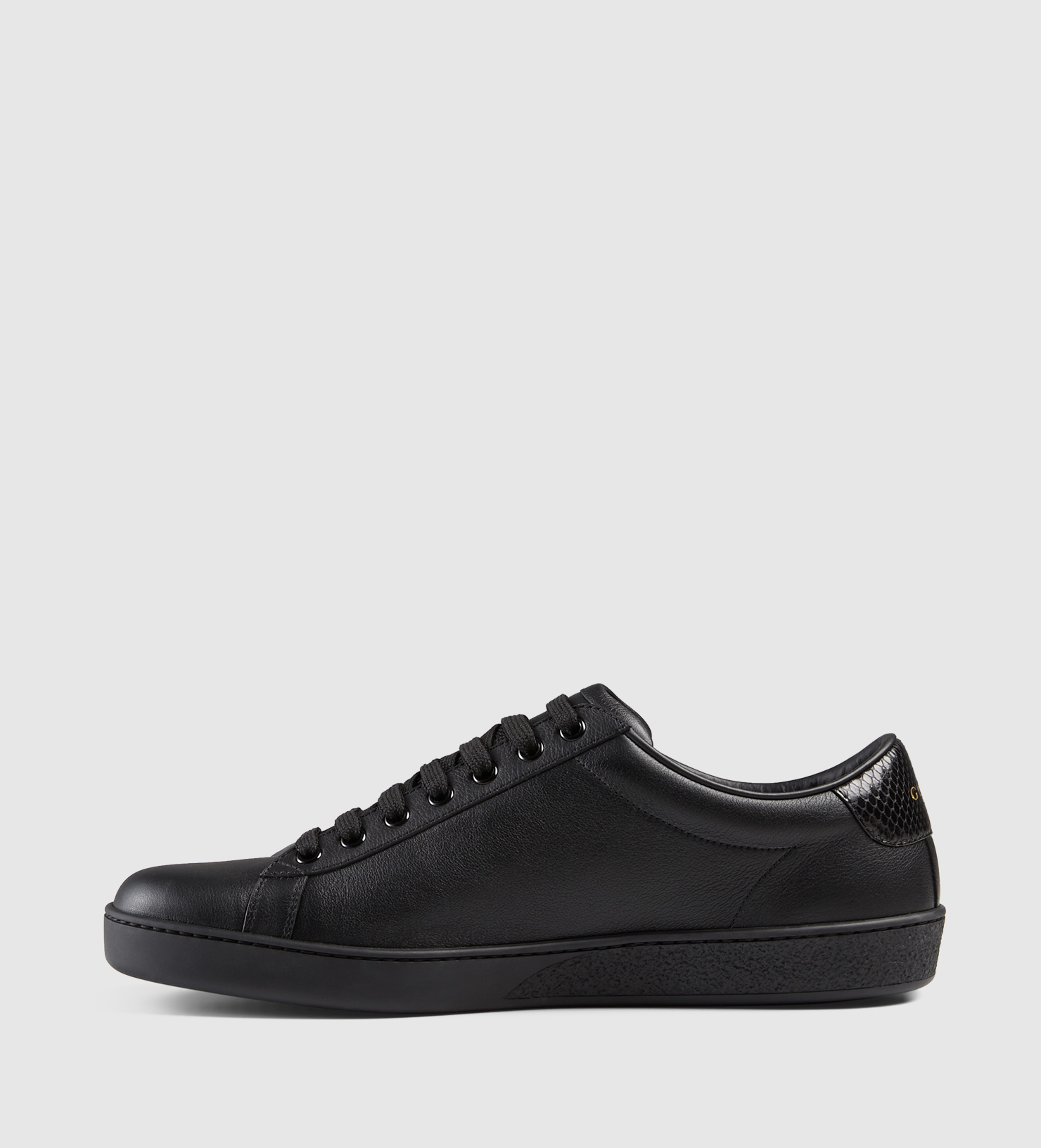 Lyst - Gucci Leather Low-top Sneaker With Ayers Detail in Black for Men