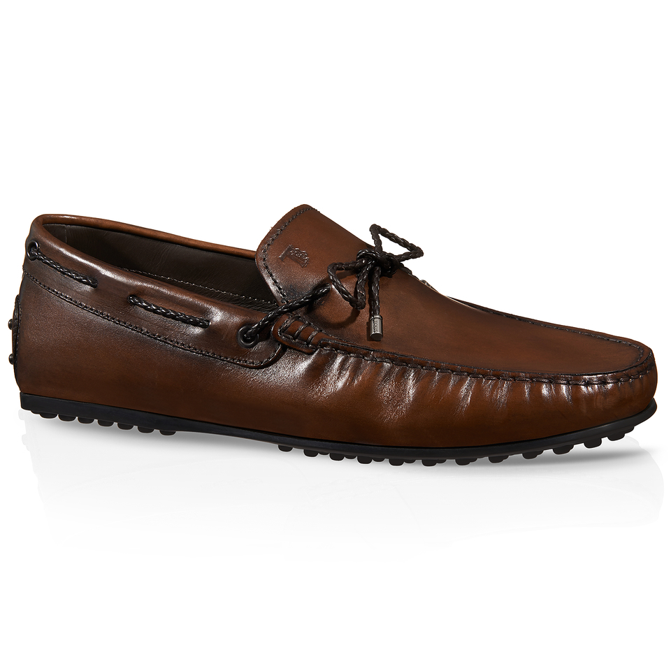 Tod's City Gommino Moccasins In Leather in Brown for Men | Lyst