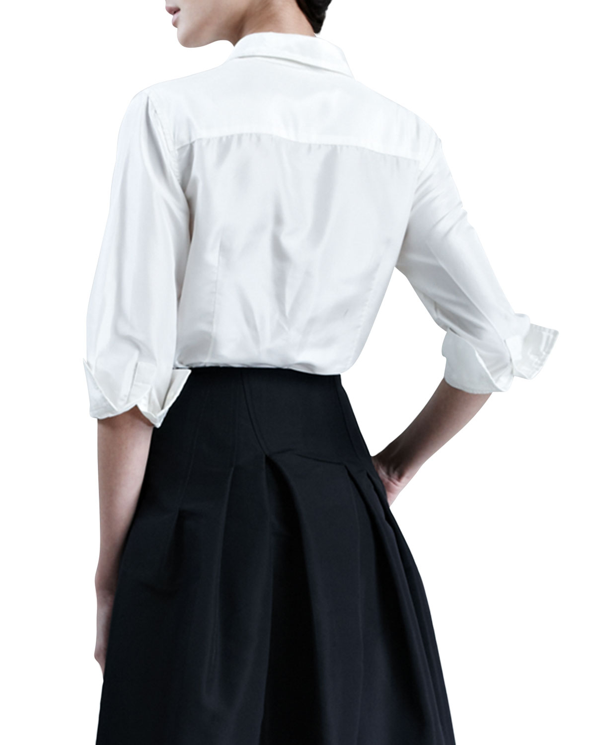 white taffeta blouse