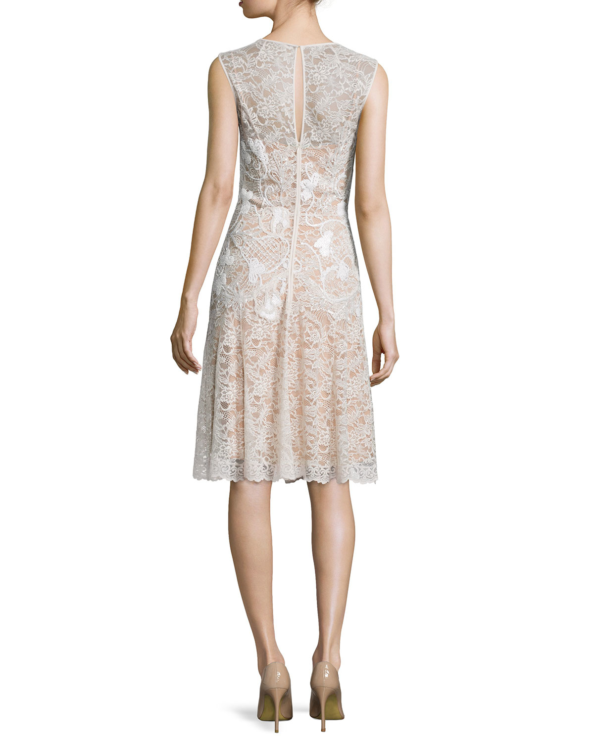 Jenny packham Floralapplique Lace Cocktail Dress in White Lyst