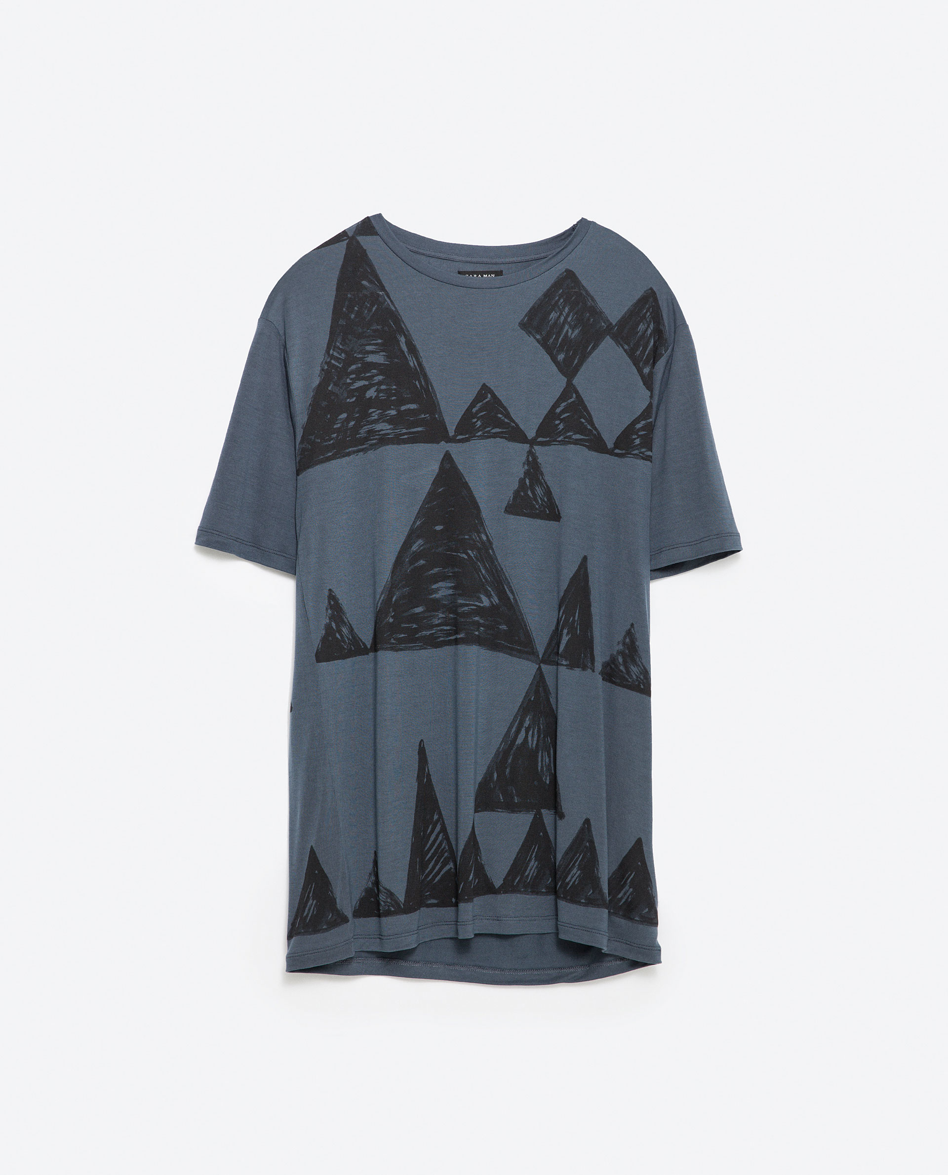 Zara Geometric Print T-shirt in Blue for Men | Lyst