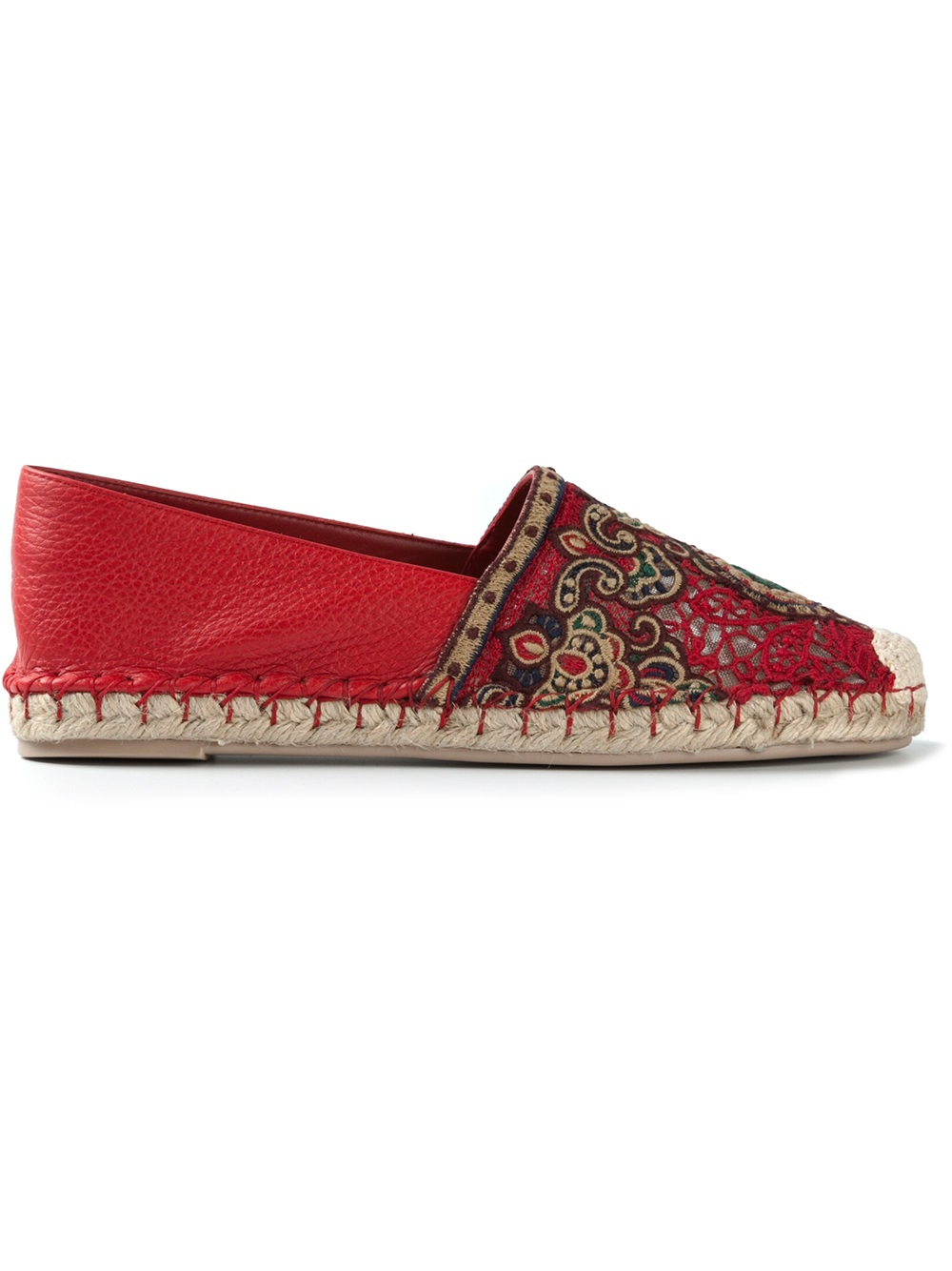 Lyst - Valentino MacramÃ© Espadrilles in Red
