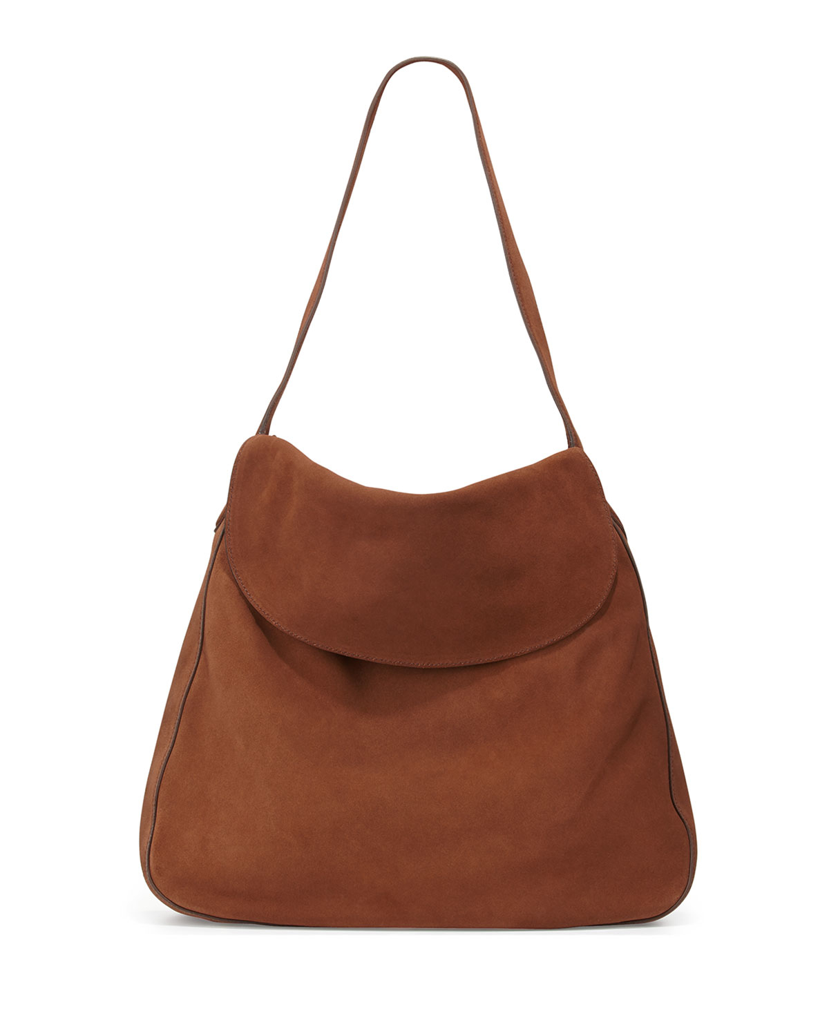 Prada Suede Doubled Flap-top Medium Hobo Bag in Brown | Lyst  