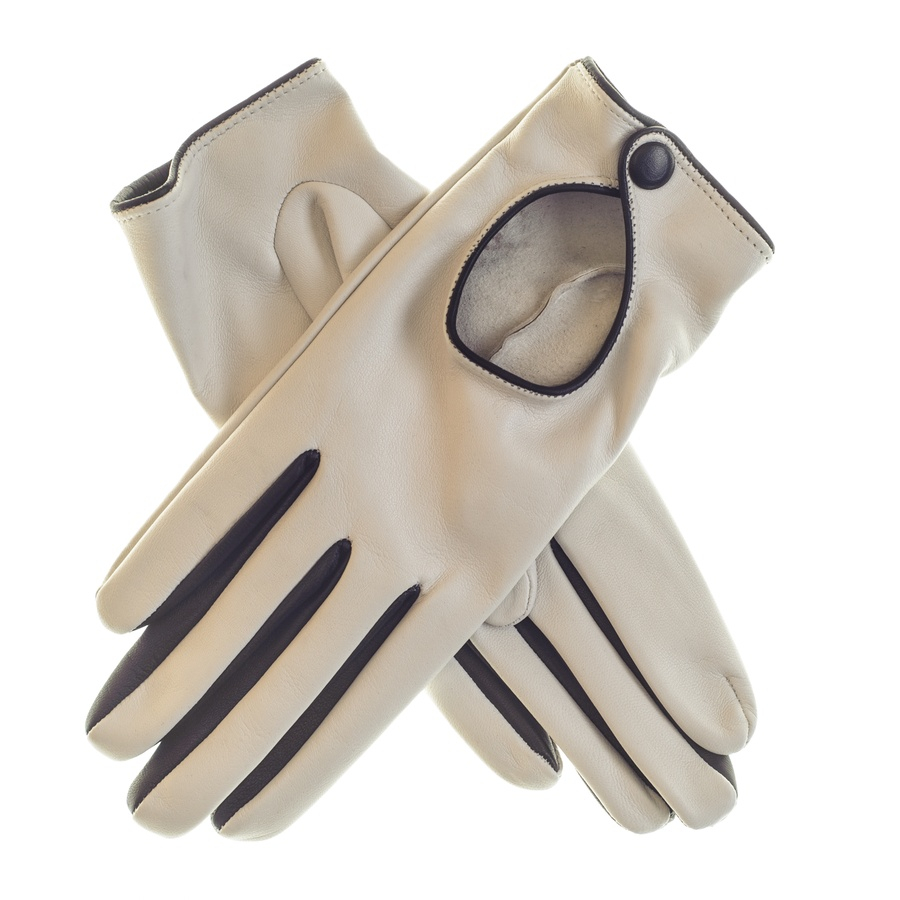 Lyst Black.Co.Uk Ivory And Black Leather Driving Gloves Description